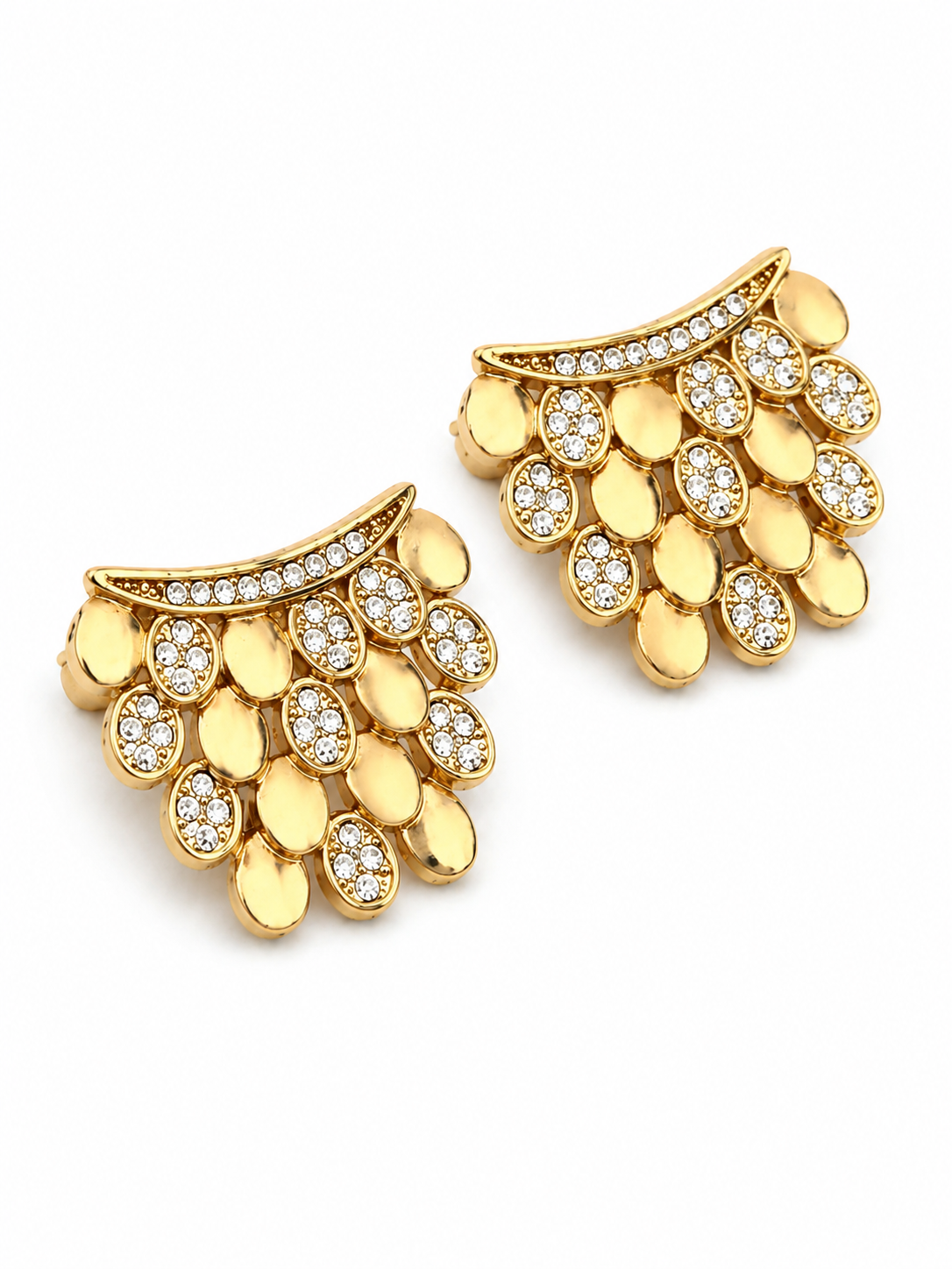 Minik Damla Taşlı Gold Küpe