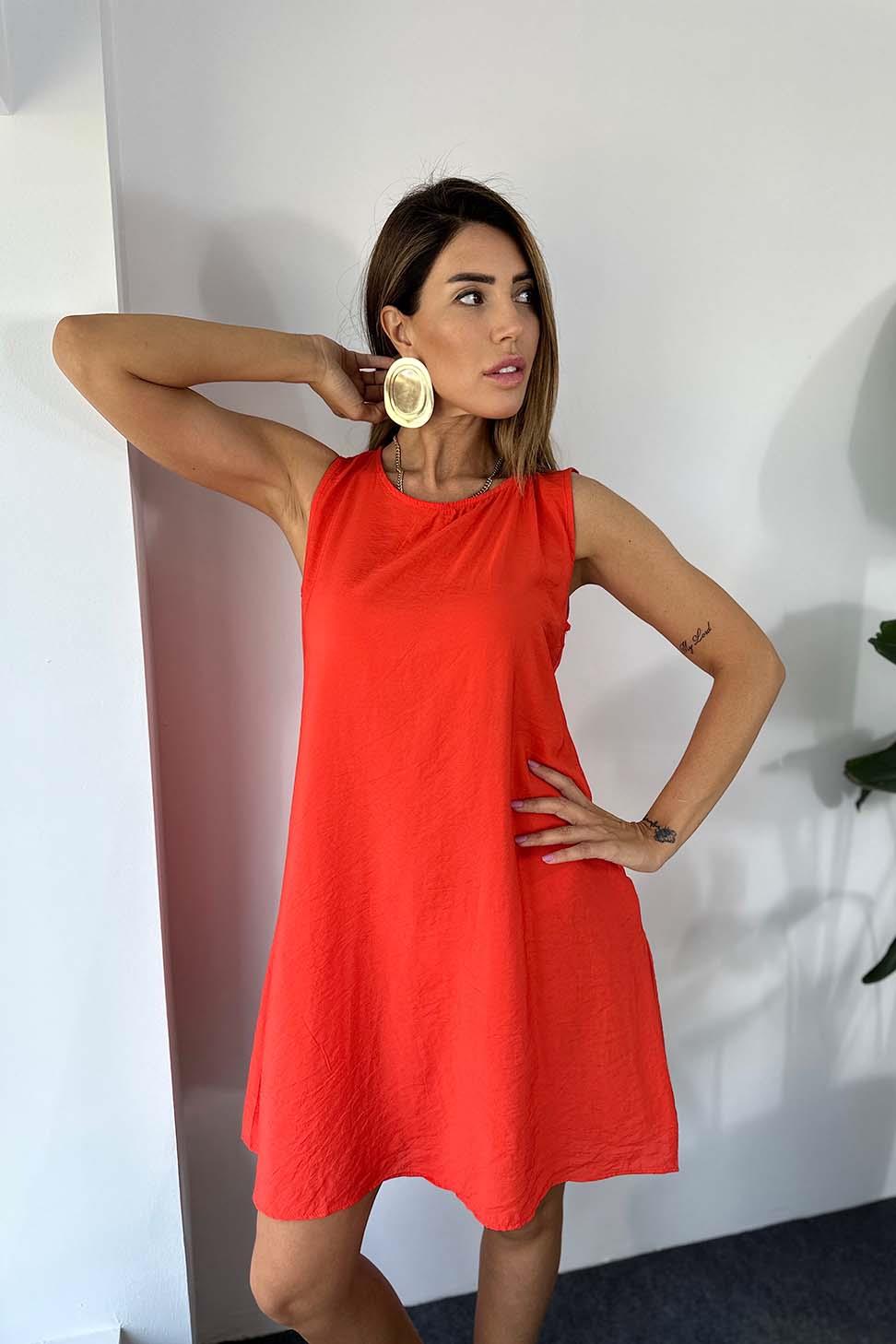 Modal Kumaş Cep Detay Yazlık Midi Elbise Nar Çiçeği · 9