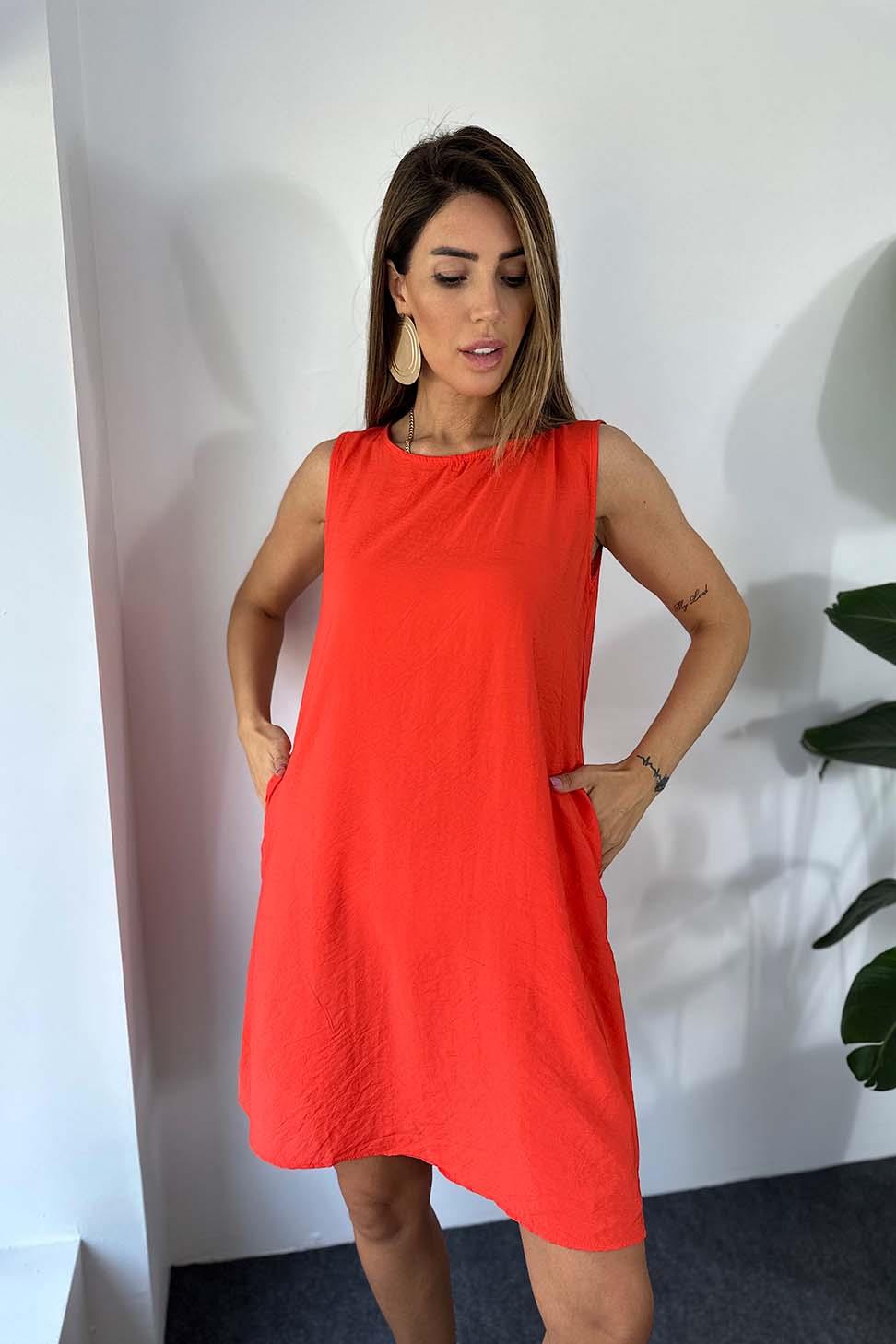 Modal Kumaş Cep Detay Yazlık Midi Elbise Nar Çiçeği · 11