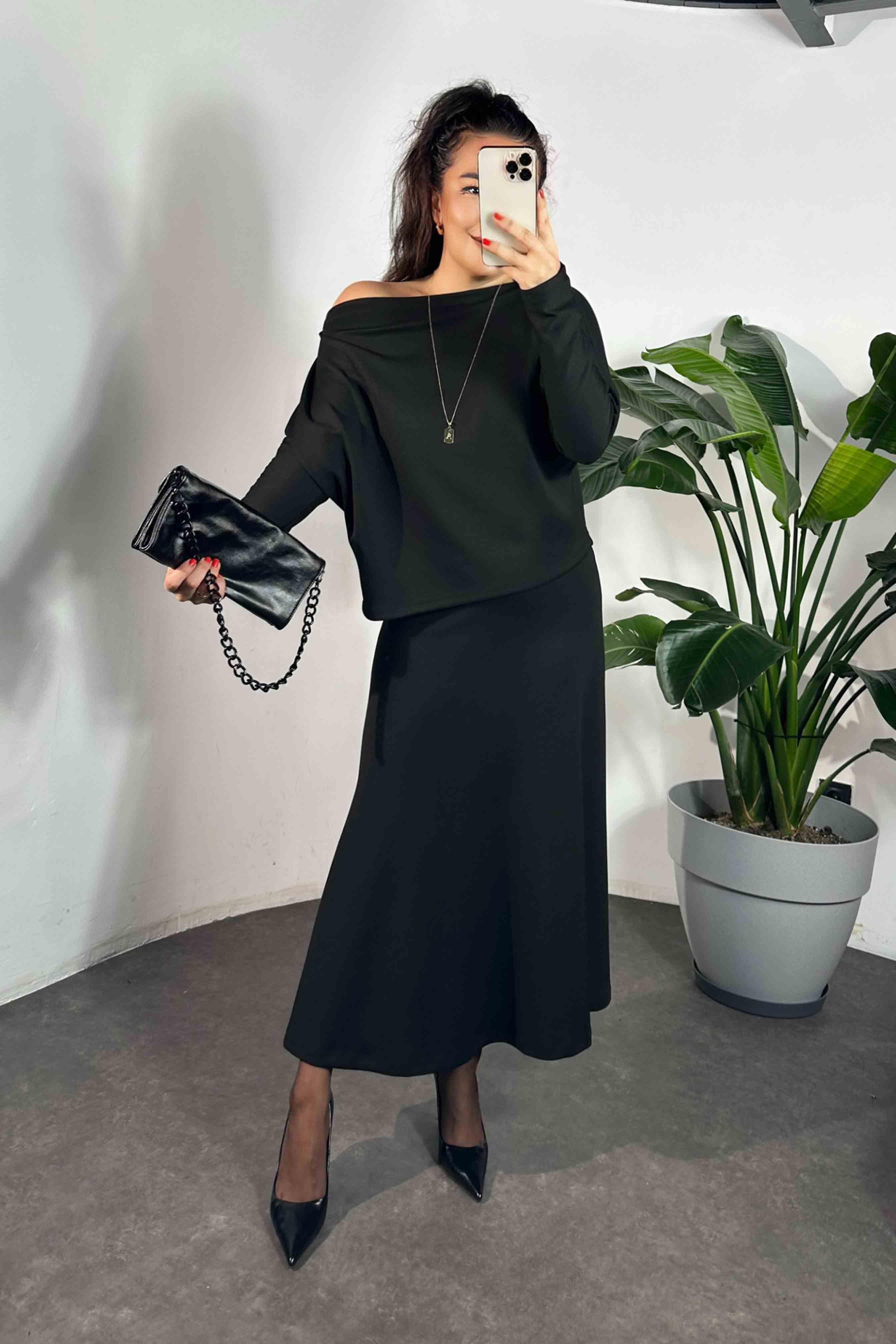 Modal Kumaş İkili Takım Siyah