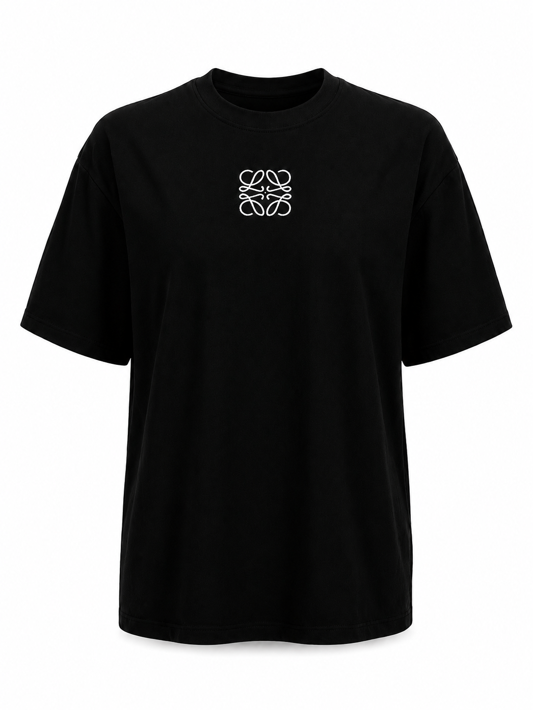 Nakış İşleme Detaylı Marka Model Basic Tshirt Siyah