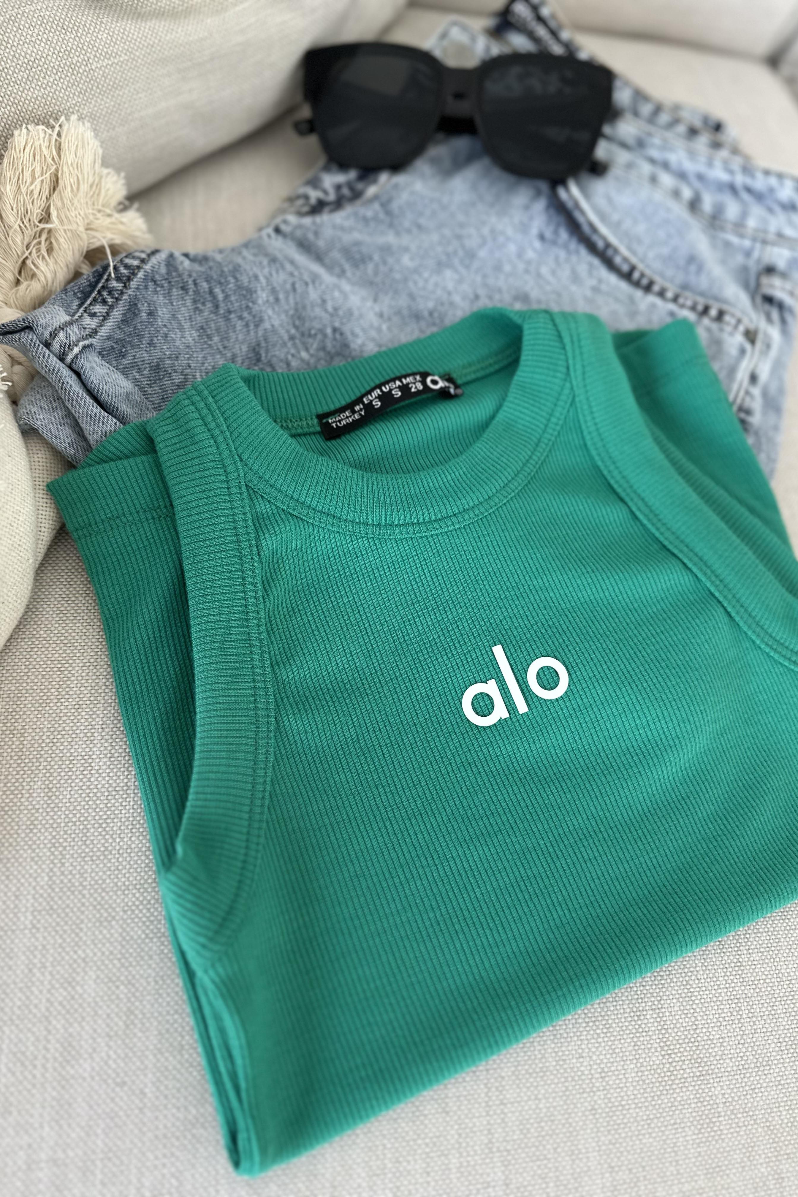 Orjinal Marka Halter Yaka Bluz Yeşil
