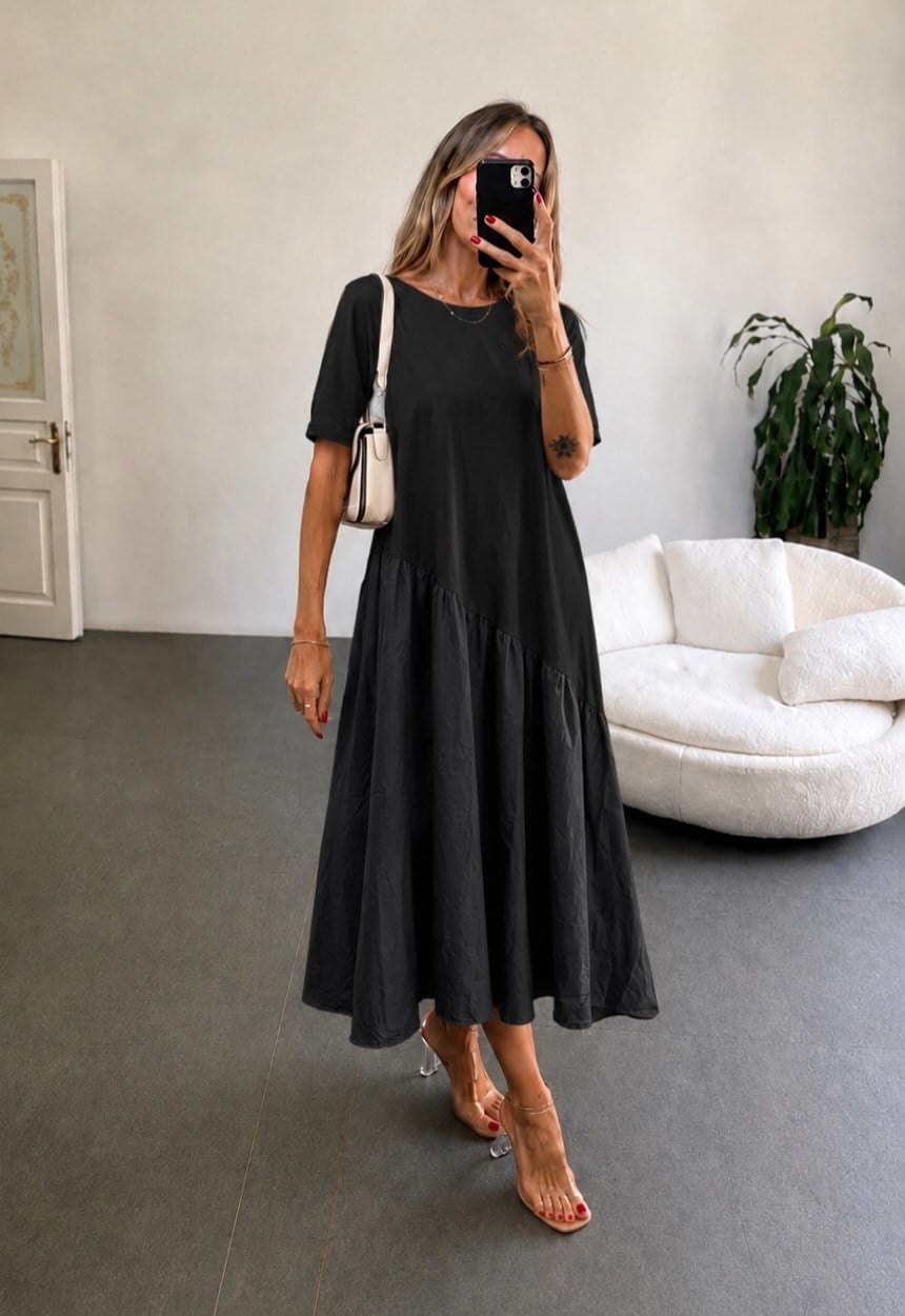 Orjinal Marka Model Maxi Elbise Siyah