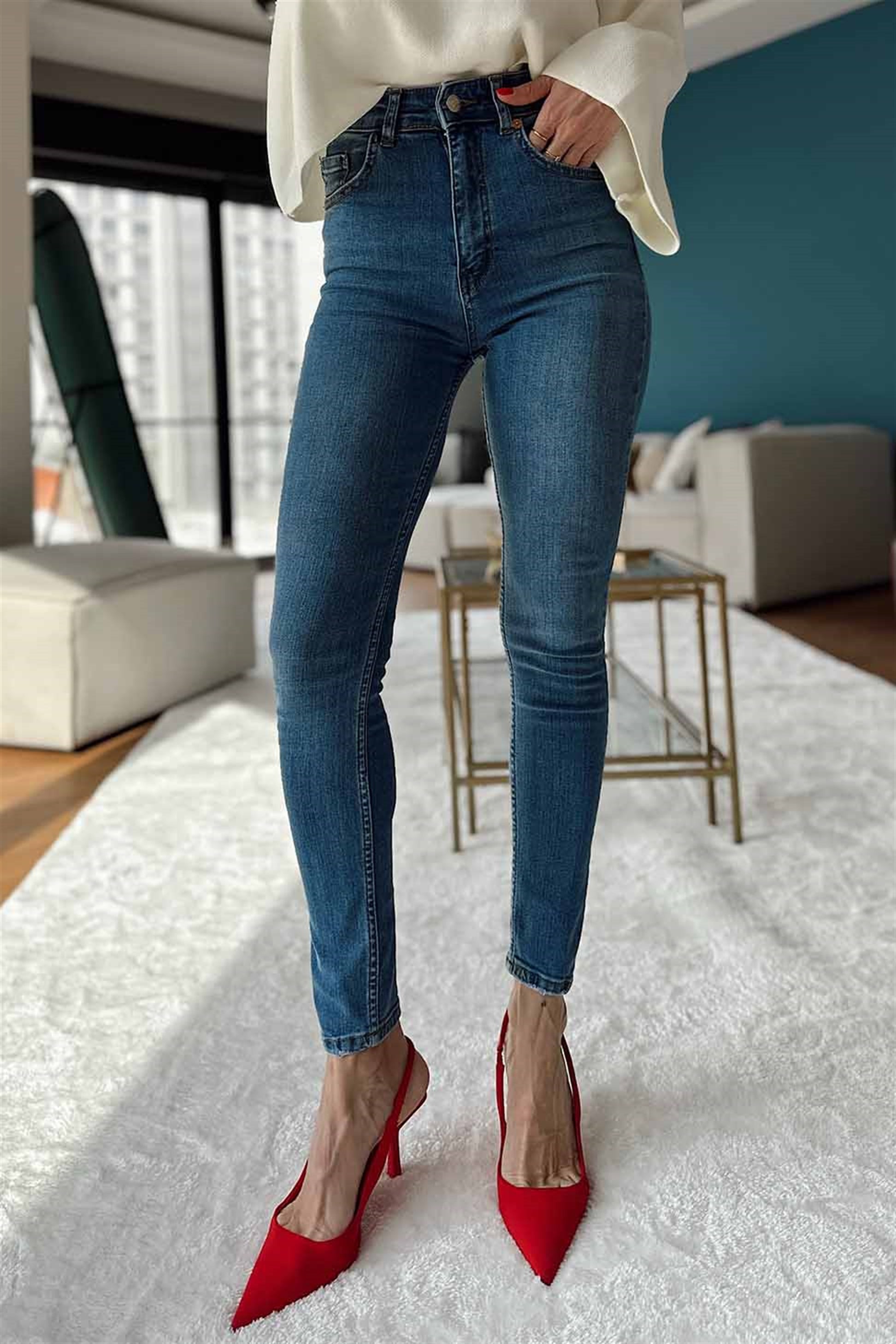 Orjinal Zra Marka Model Kadın Likralı Skinny Jean Mavi