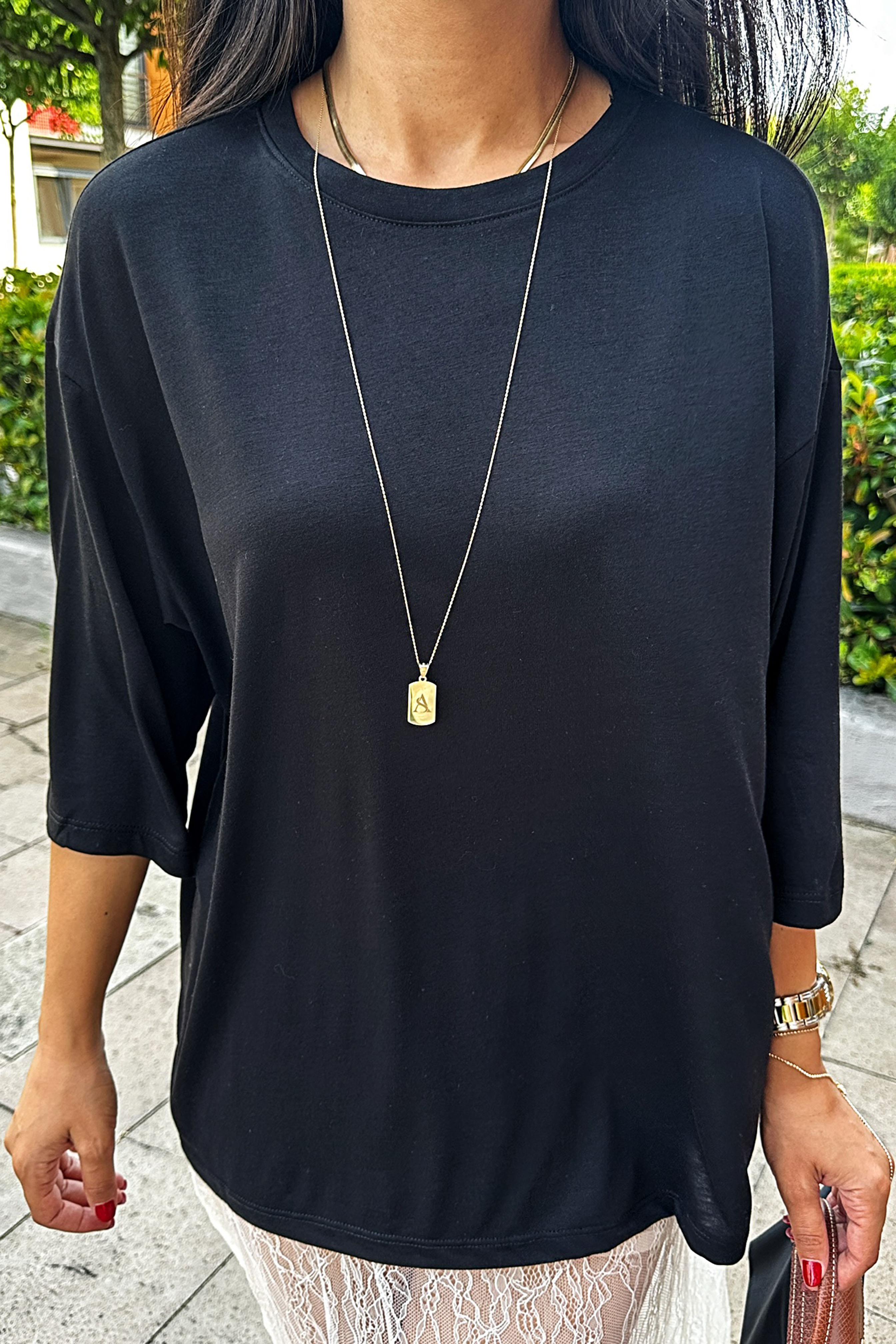Oversize Basic Tişört Siyah