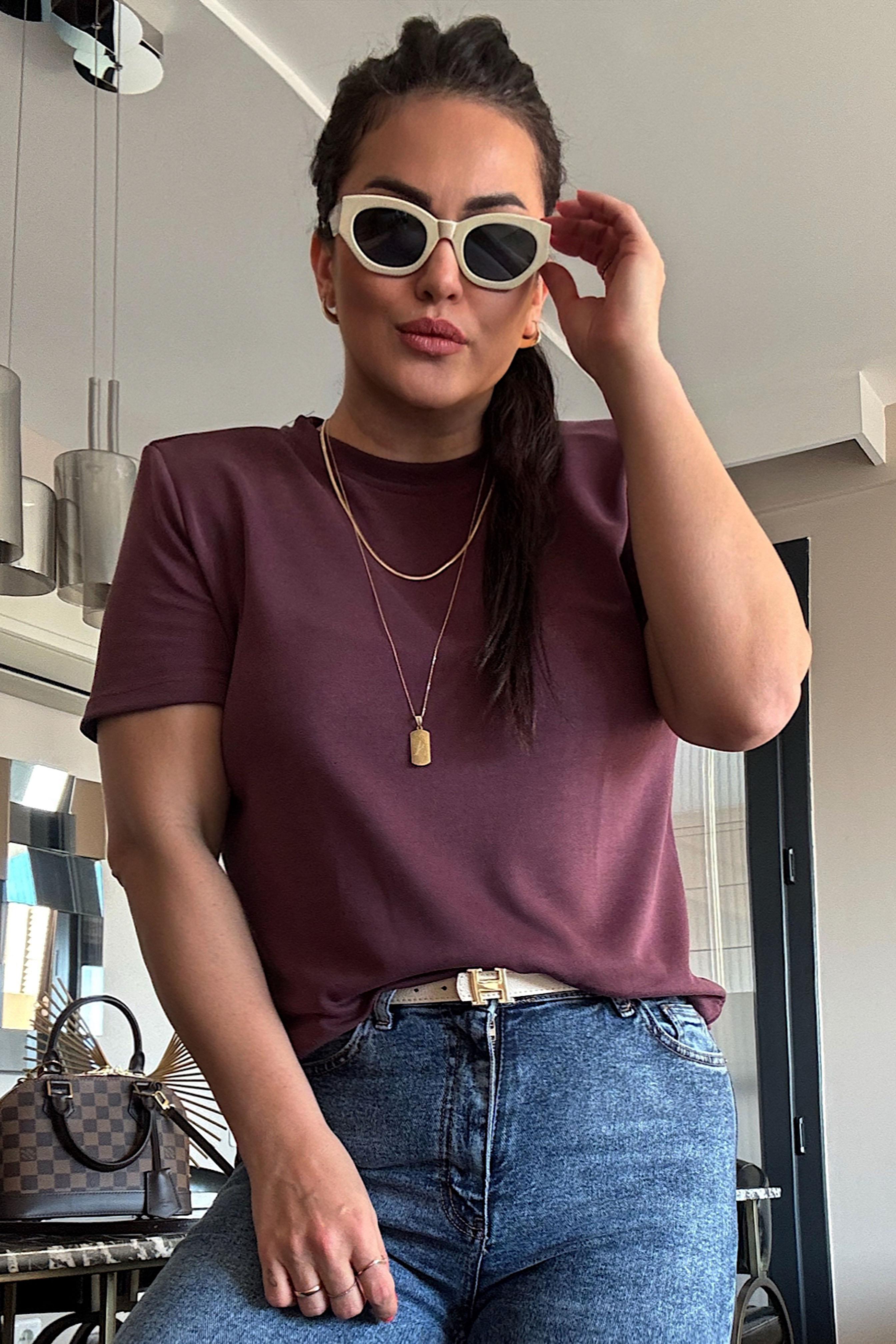 Oysh Modal Kumaş Vatkalı Basic Mürdüm