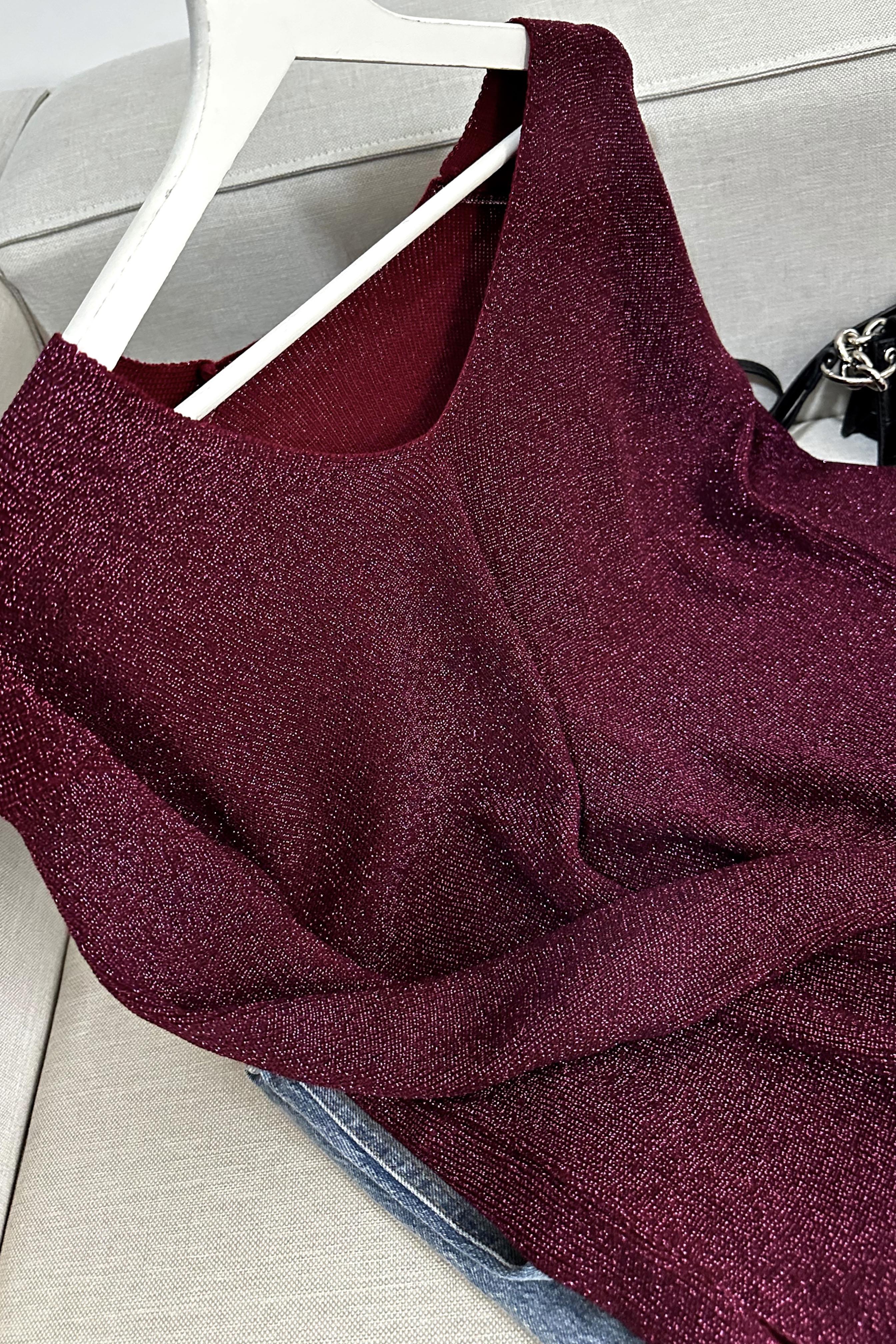 Premium Kalite Sim Detaylı VYaka Bluz Bordo