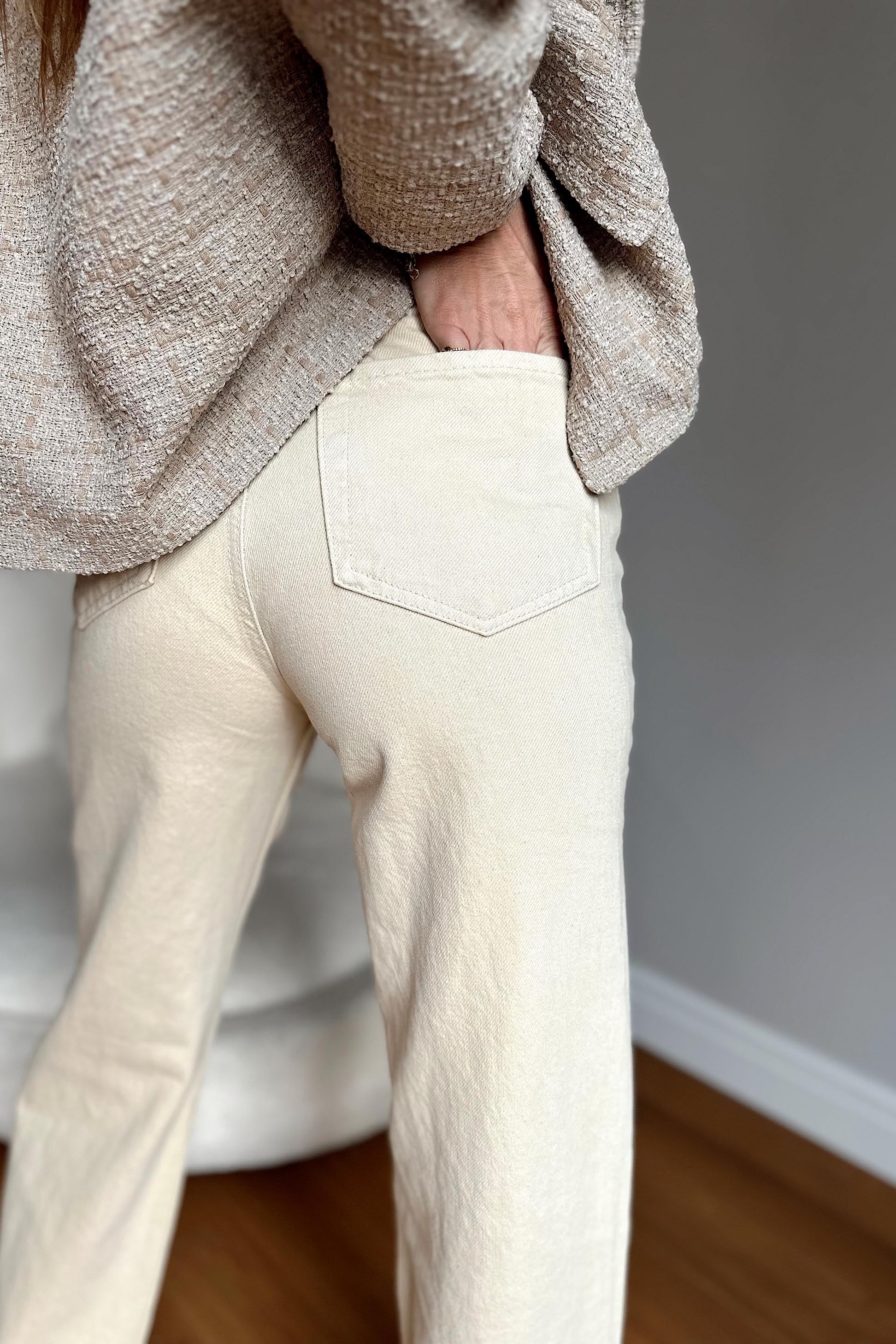 Topshop Yüksek Bel Bol Paça Pantolon Bej · 7