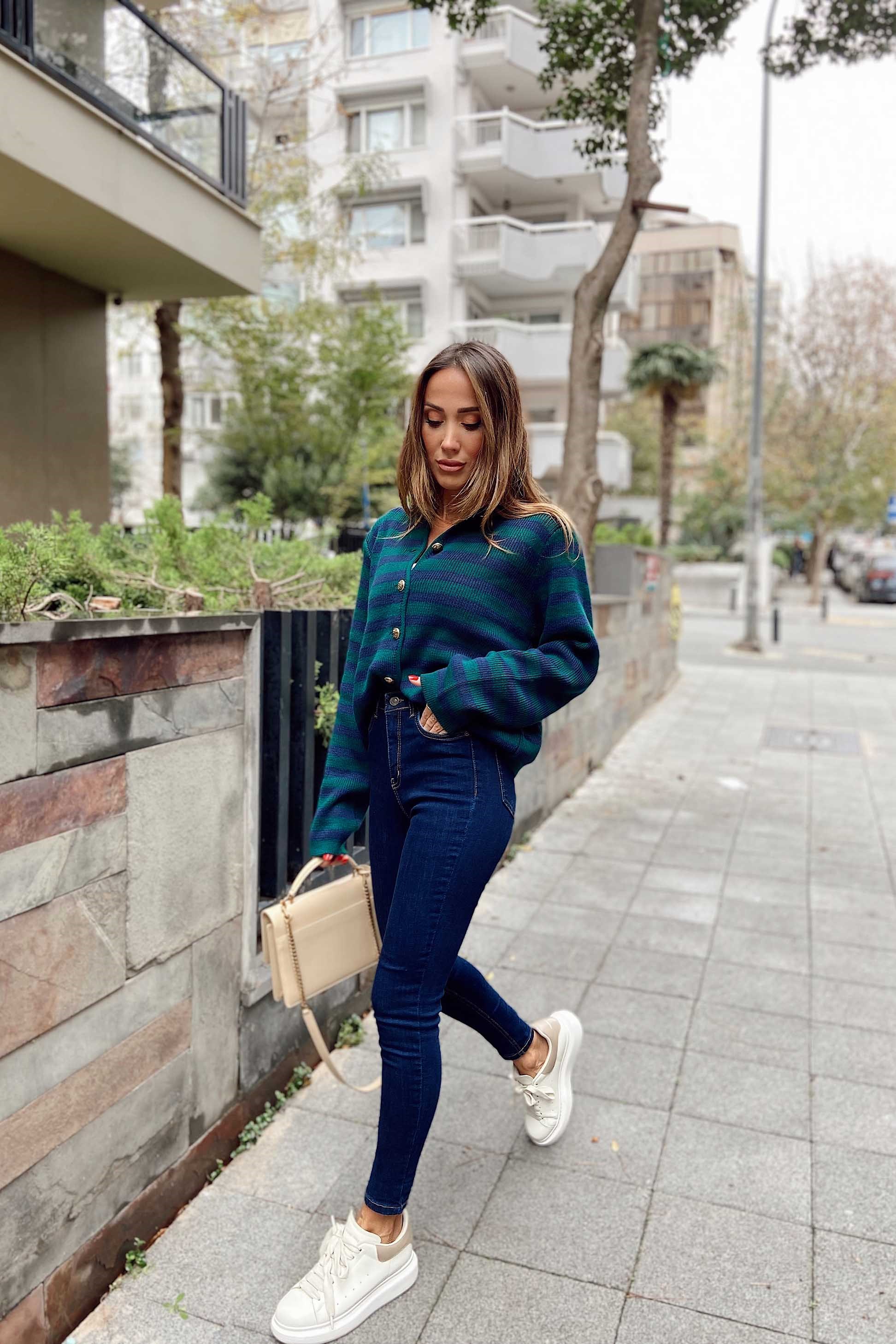 Topshop Yüksek Bel Skinny Likralı Pantolon Koyu Mavi · 3