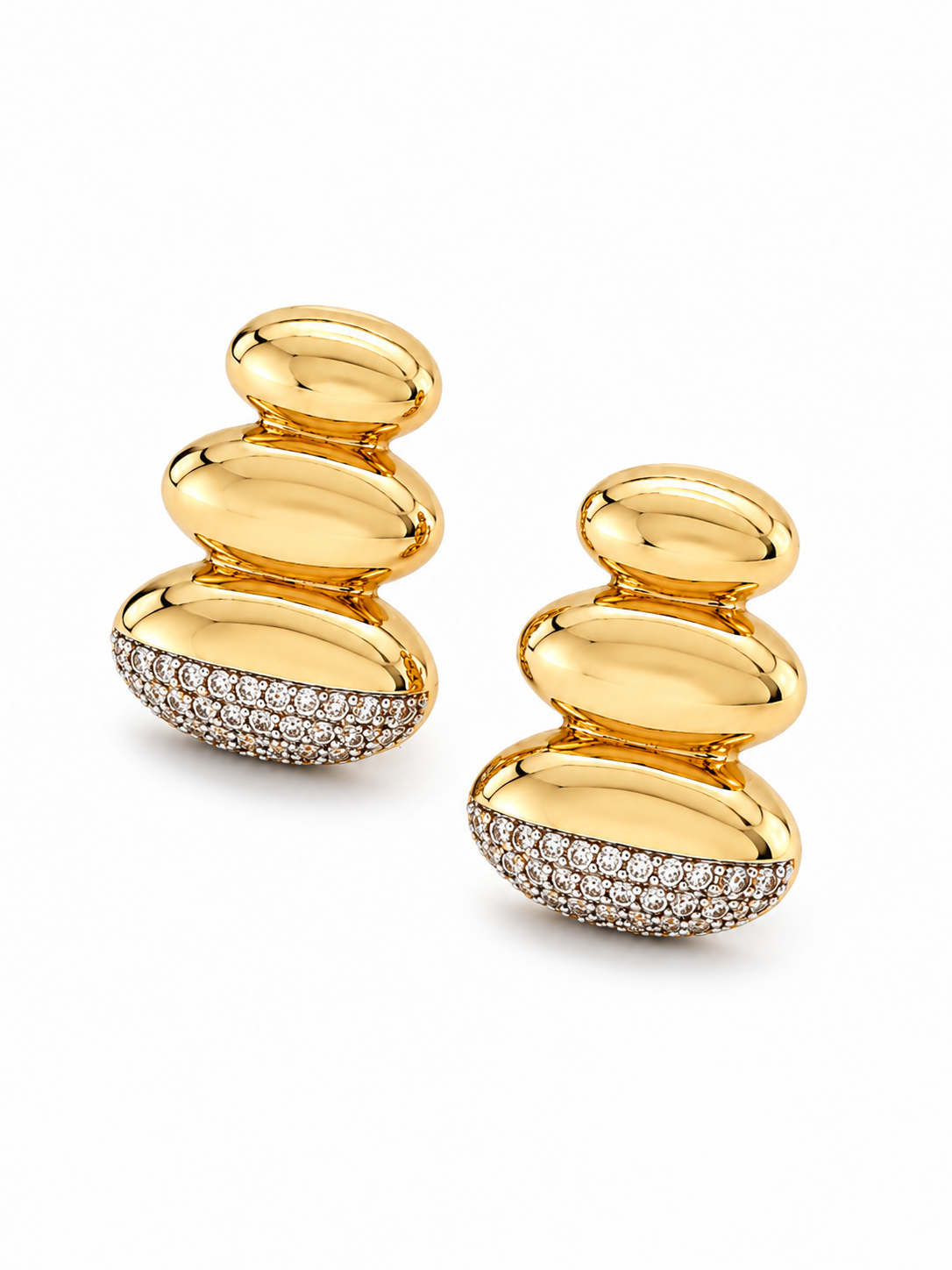 Xuping Sculptura Zirkon Taşlı Gold Küpe