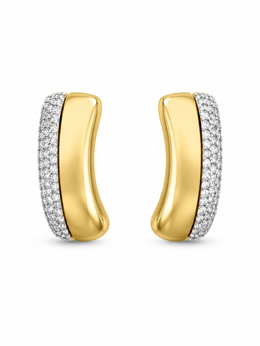 Xuping Zirkon Baget Taşlı Gold Küpe