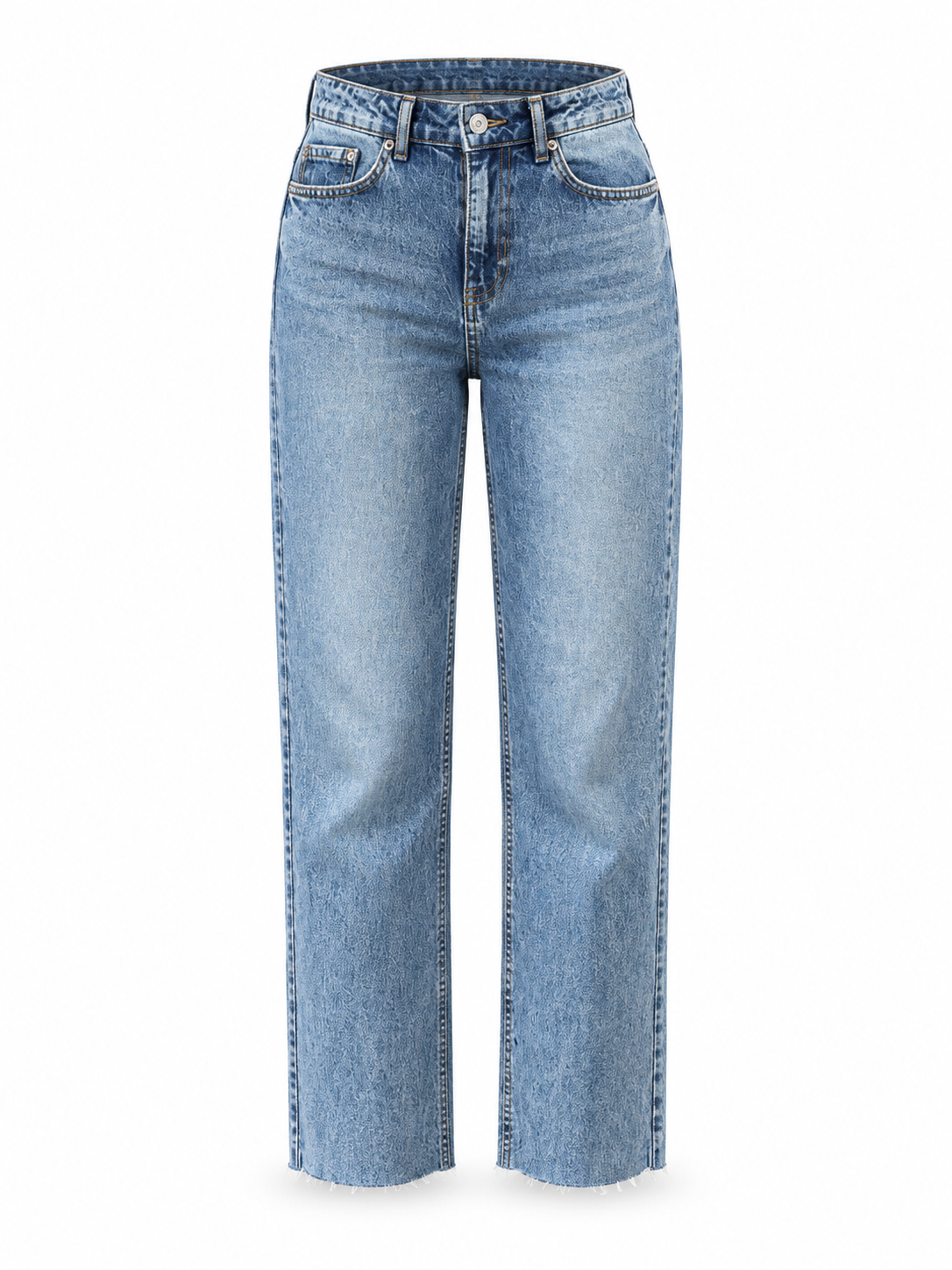 Yüksek Bel Boyfriend Jean Pantolon Mavi
