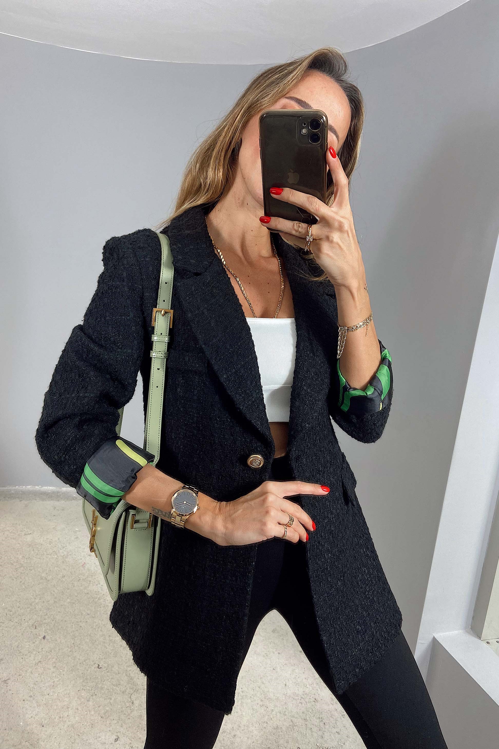 Zra Model Astar Detaylı Tüvit Blazer Ceket Siyah