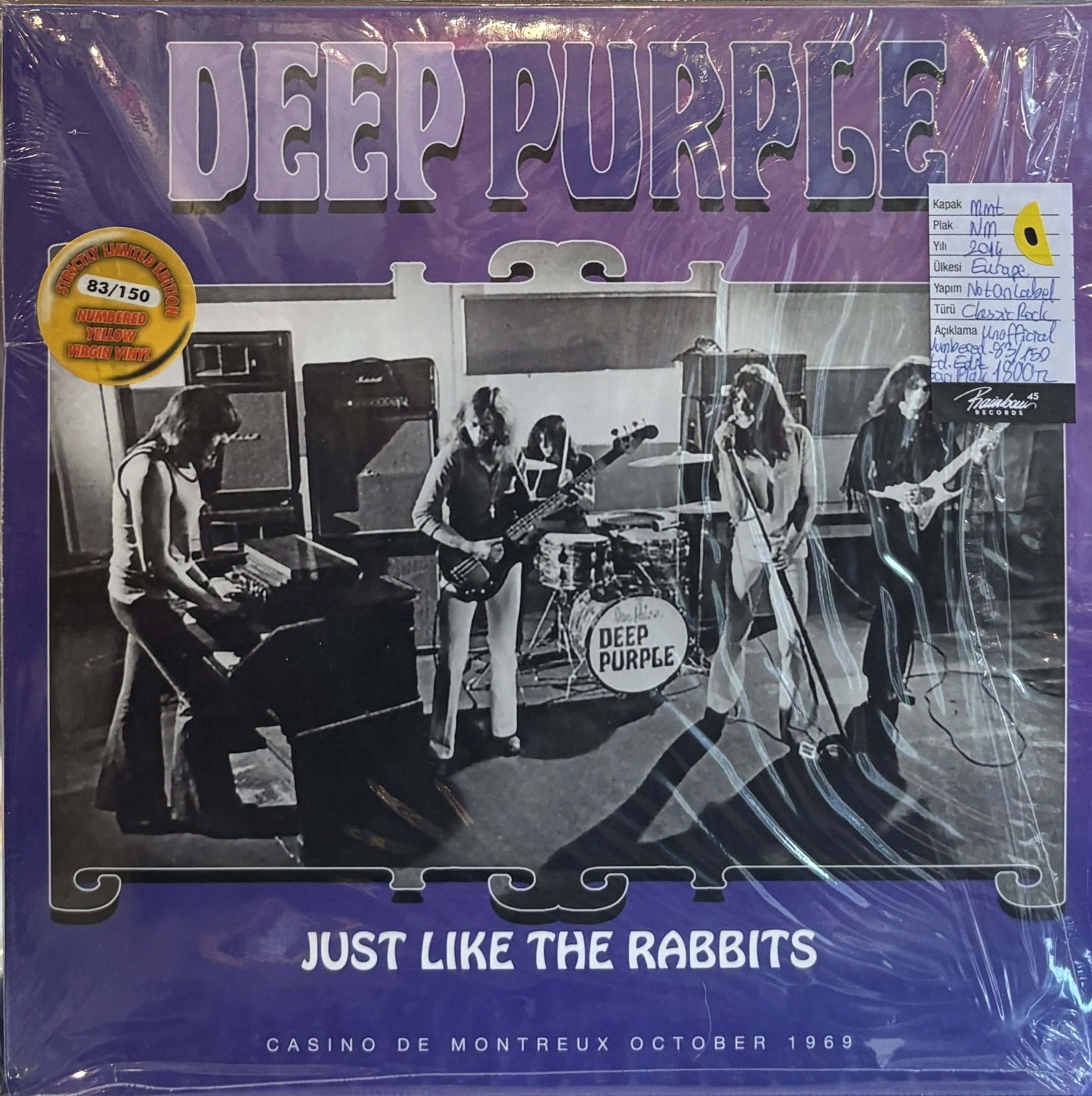 DEEP PURPLE - JUST LIKE THE RABBITS -YELLOW VIRGIN VINYL 