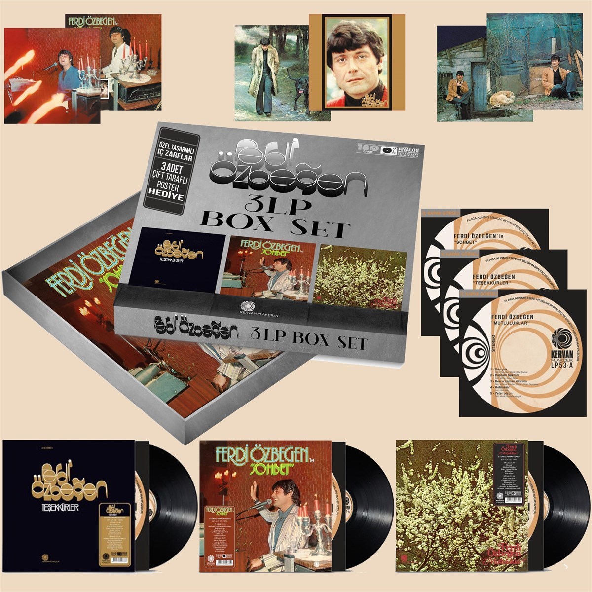 FERDİ ÖZBEĞEN - TEŞEKKÜRLER, SOHBET, MUTLULUKLAR (3 LP BOX SET)