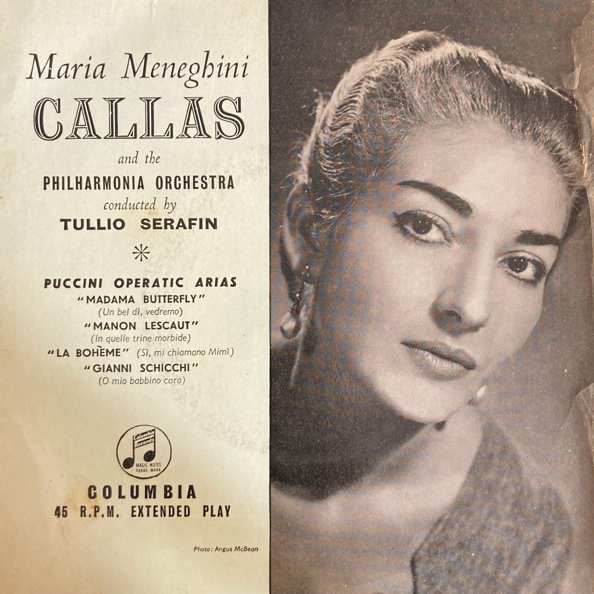 MARIA MENEGHINI CALLAS* AND THE PHILHARMONIA ORCHESTRA – PUCCINI OPERATIC ARIAS