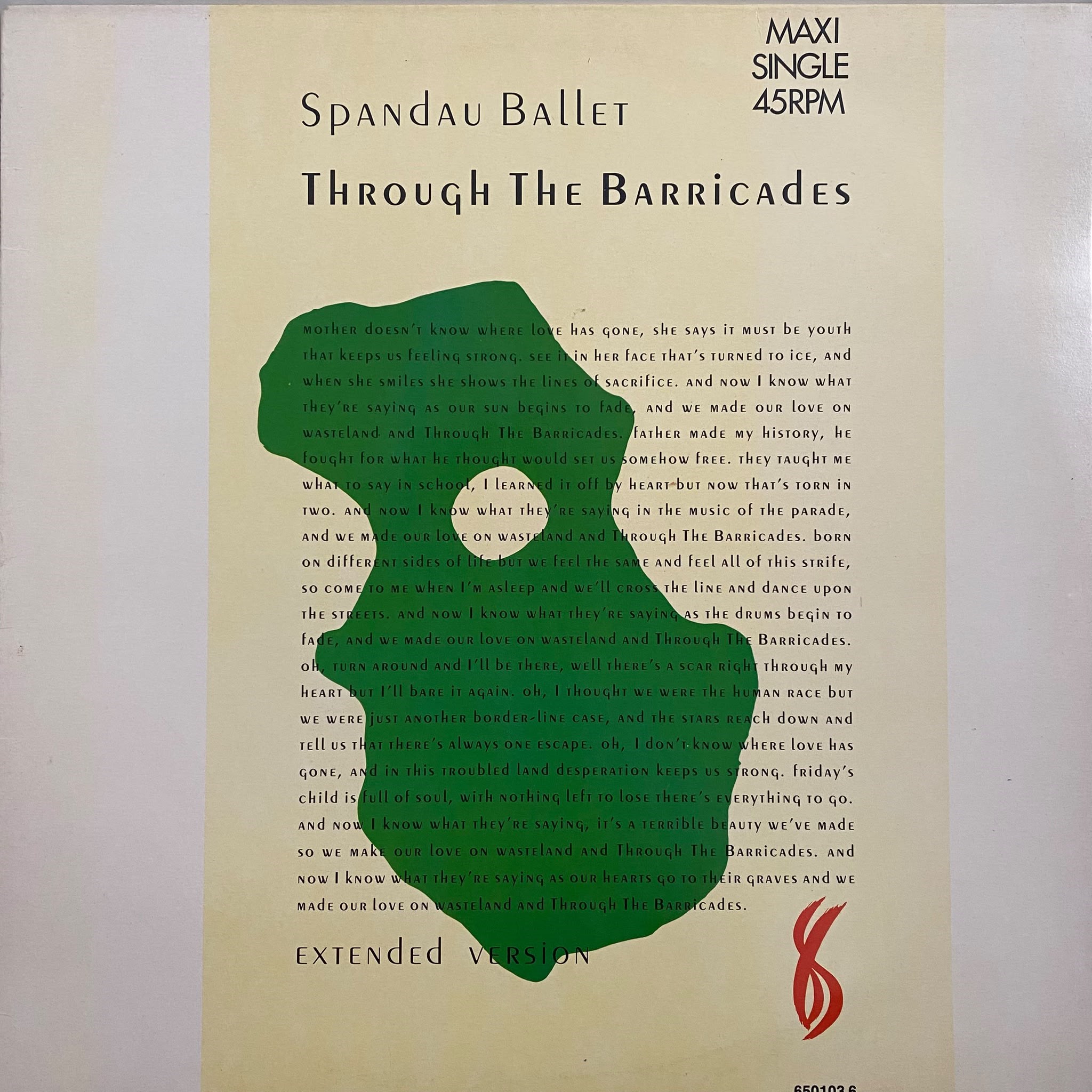 SPANDAU BALLET - THROUGH THE BARRICADES (EXTENDED VERSION)