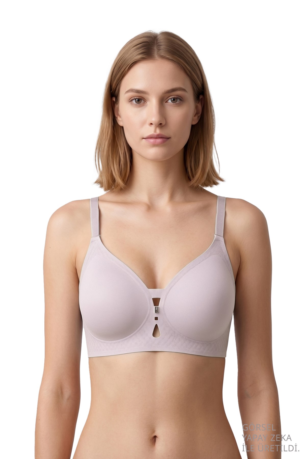 Seamless Bra - Elune | Lila Lazer Kesim Balensiz Dekolte Taş Detaylı Dikişsiz Kadın Sütyen