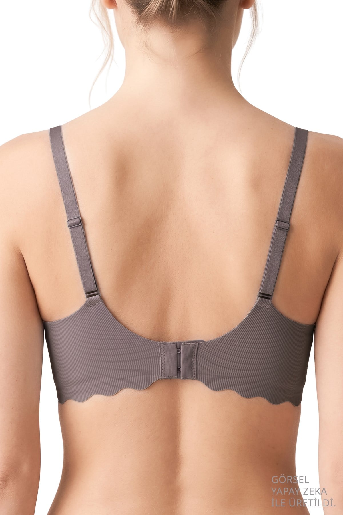 Seamless Bra - Lumera | Kahverengi Lazer Kesim Balensiz Rib Dokulu Dalga Kesim Dikişsiz Kadın Sütyen
