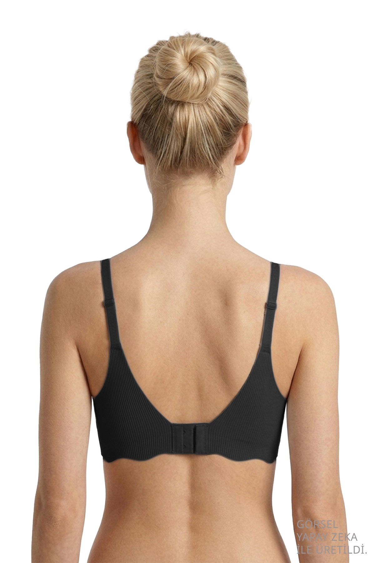 Seamless Bra - Elara | Siyah Lazer Kesim Balensiz İnce Fitil Dokulu Dikişsiz Kadın Sütyen