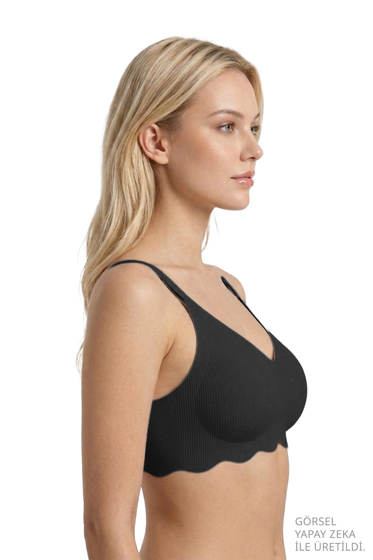 Seamless Bra - Elara | Siyah Lazer Kesim Balensiz İnce Fitil Dokulu Dikişsiz Kadın Sütyen
