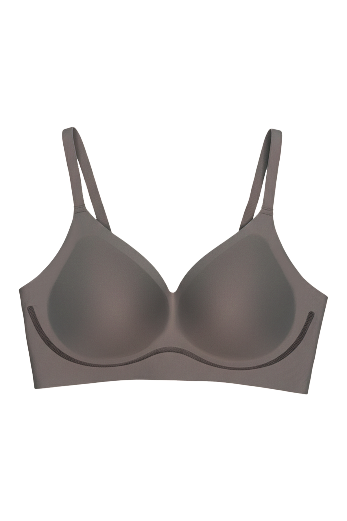 Seamless Bra - Air | Kahverengi Lazer Kesim Dikişsiz Dalga Şerit Detaylı Balensiz Kadın Sütyen