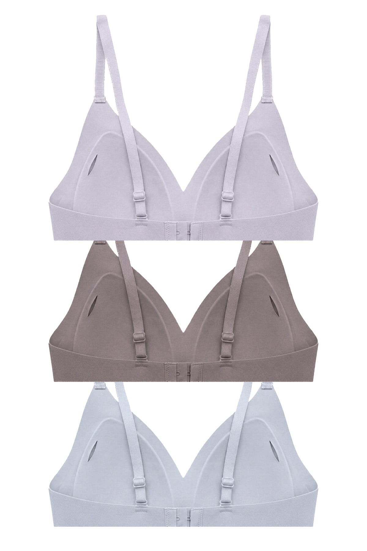 Seamless Bra - Velour | Lazer Kesim Balensiz Üçgen Form Dikişsiz Kadın Sütyen 3lü Paket