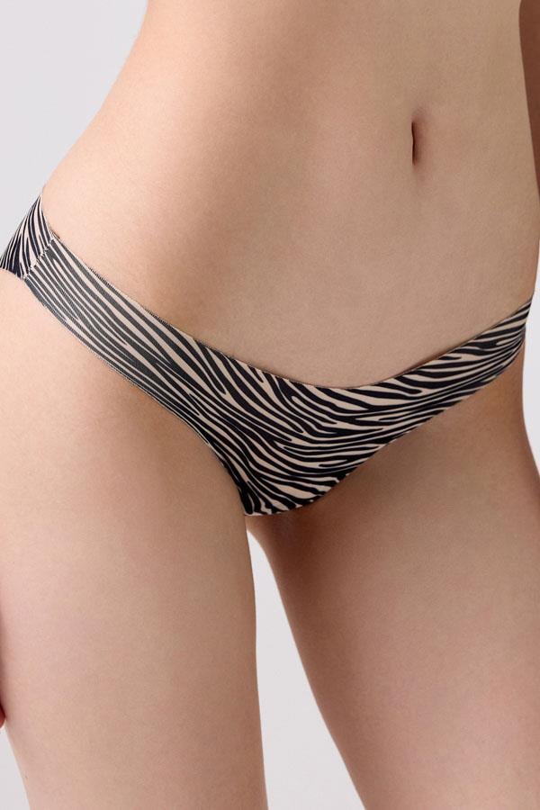 Basic Desenli Lazer Kesim Kadın Bikini Külot 6lı Paket