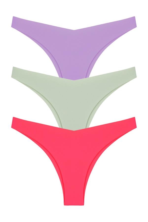 Lazer Kesim Kadın Brezilya Külot 3lü Paket-1