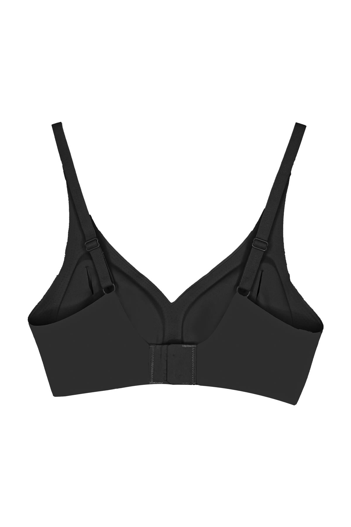 Seamless Bra - Wave | Siyah Lazer Kesim Dikişsiz Dalga Detaylı Balensiz Kadın Sütyen