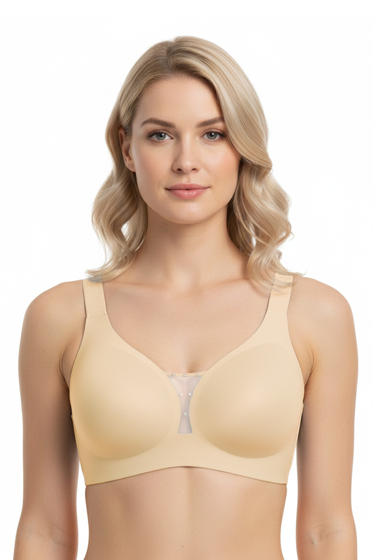 Seamless Bra - Balance | Ten Lazer Kesim Taşlı Dikişsiz Toparlayıcı Büyük Beden Kadın Sütyen