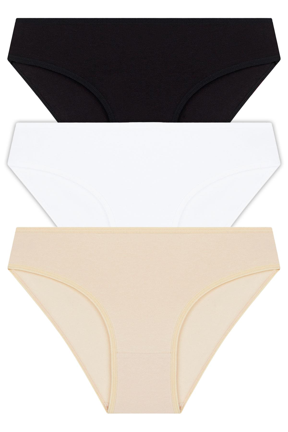 Basic Pamuklu Kadın Bikini Külot 3lü Paket - 8