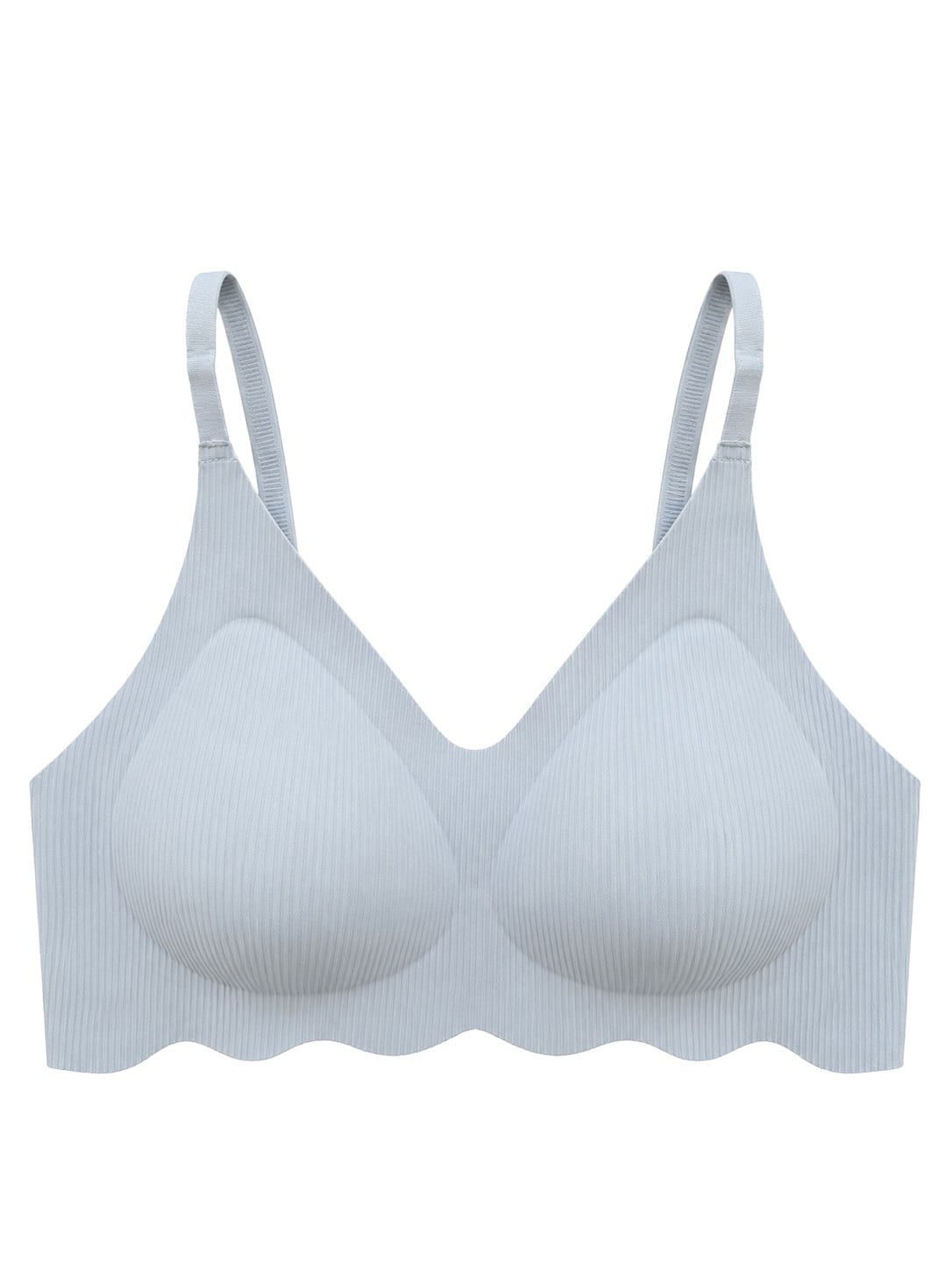 Seamless Bra - Elara | Gri Lazer Kesim Balensiz İnce Fitil Dokulu Dikişsiz Kadın Sütyen