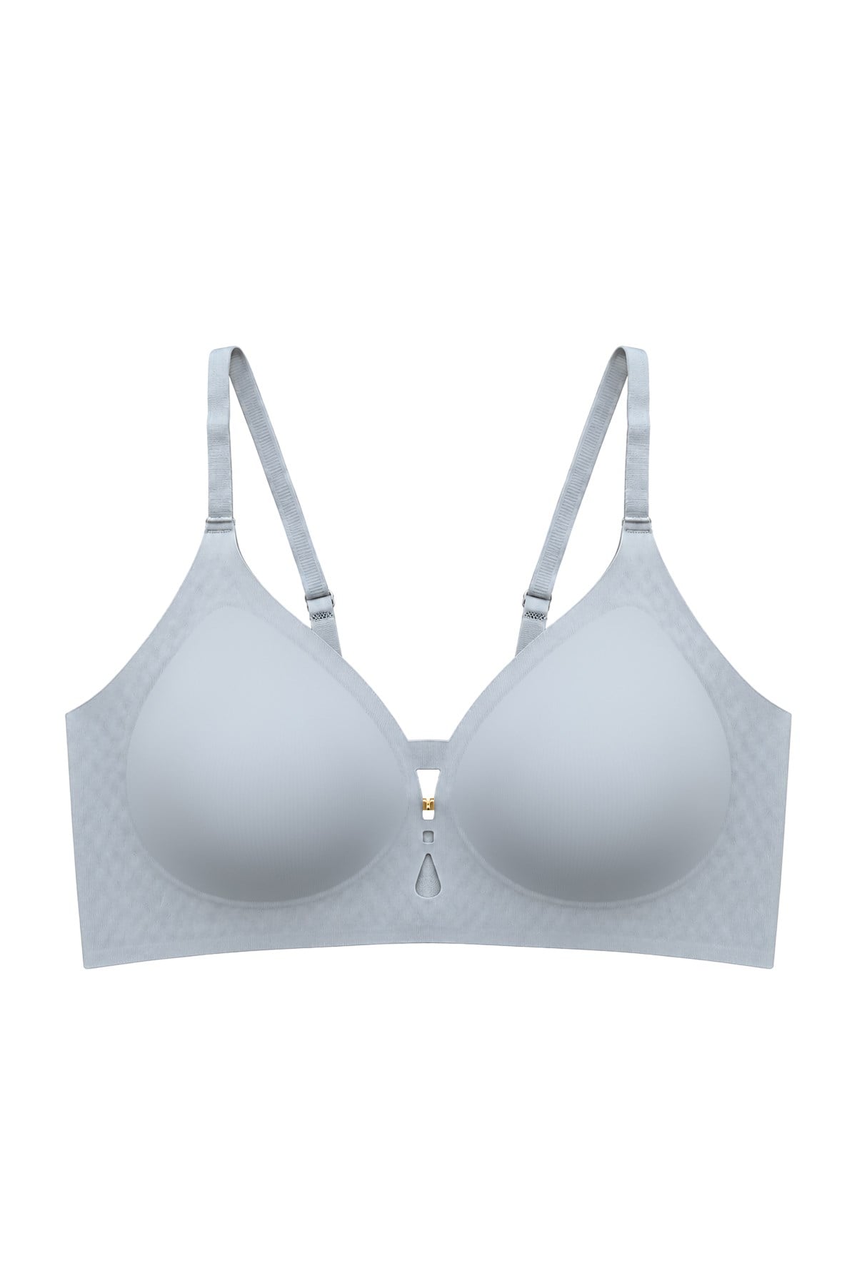 Seamless Bra - Elune | Gri Lazer Kesim Balensiz Dekolte Taş Detaylı Dikişsiz Kadın Sütyen