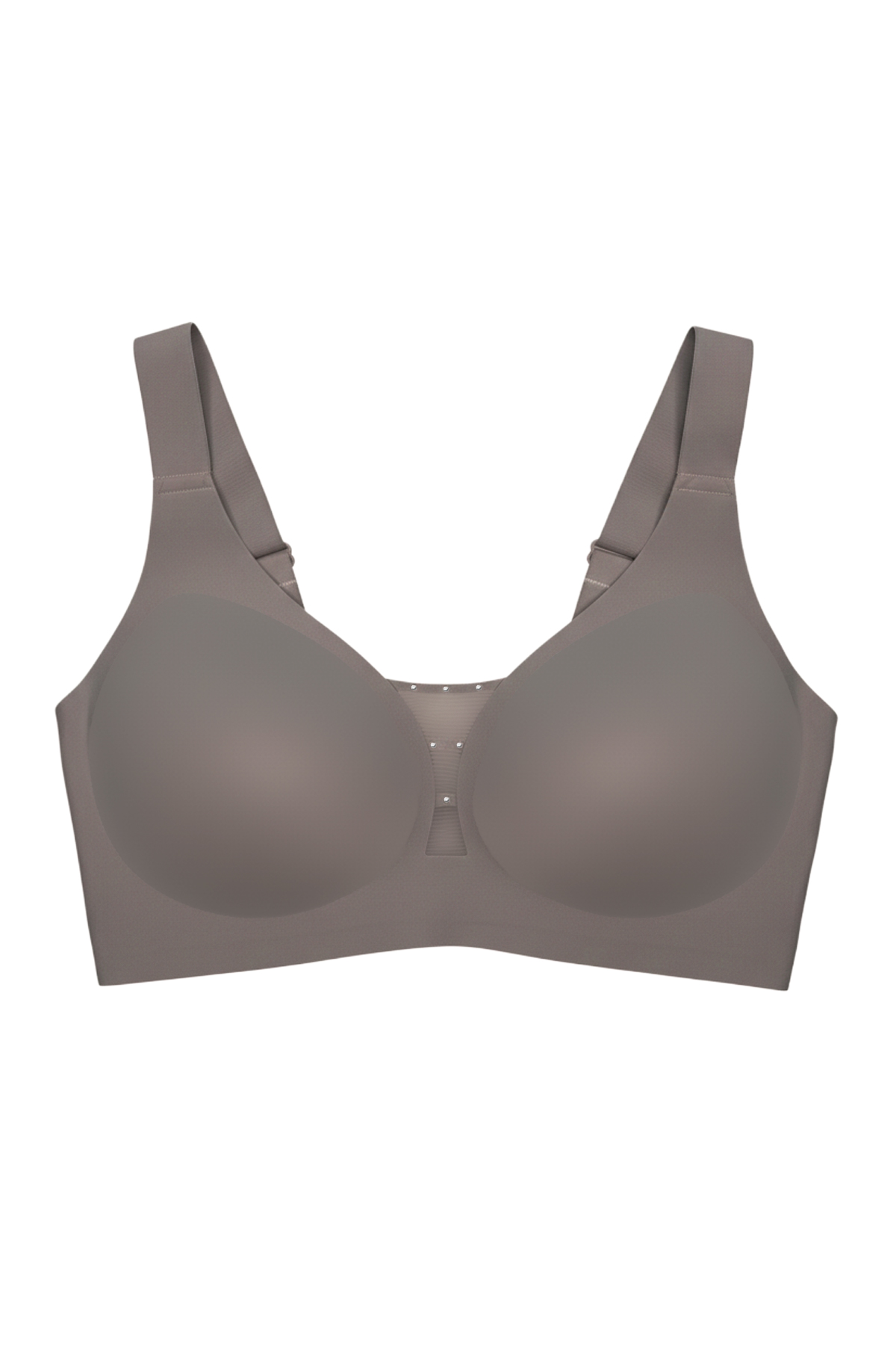 Seamless Bra - Balance | Kahverengi Lazer Kesim Taşlı Dikişsiz Toparlayıcı Büyük Beden Kadın Sütyen