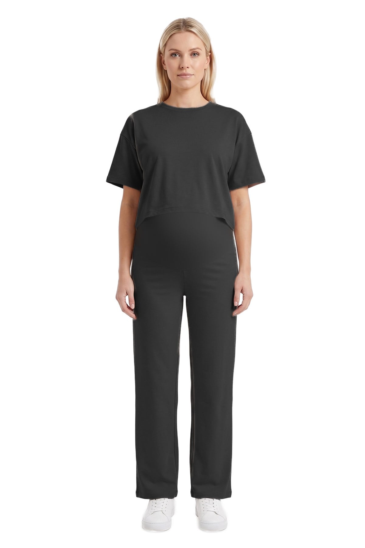 Premium - Sway Collection | Siyah Yüksek Bel Modal Hamile Kadın Pantolon 