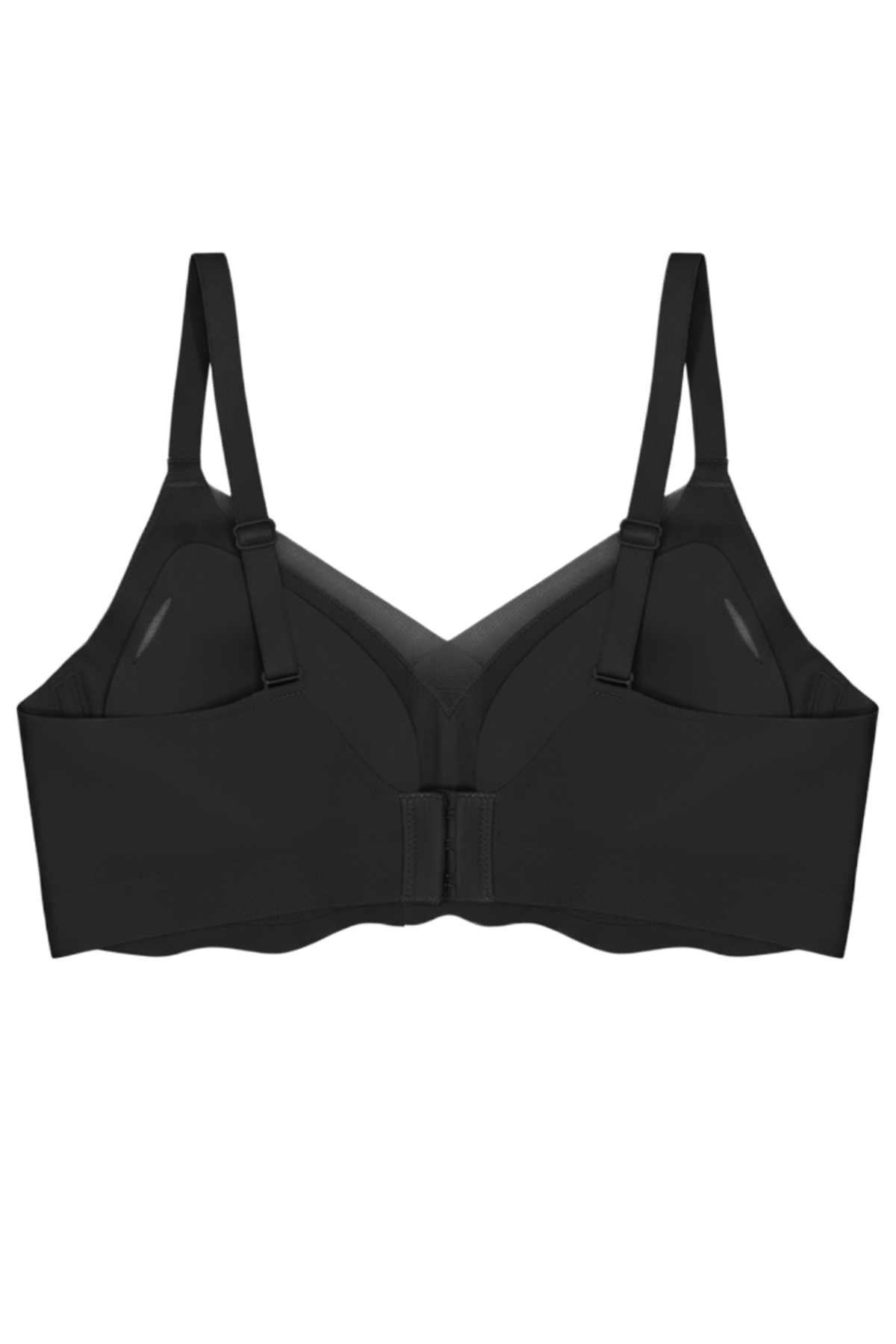 Seamless Bra - Touch | Siyah Lazer Kesim Dikişsiz Tül ve Dalga Detaylı Balensiz Kadın Sütyen
