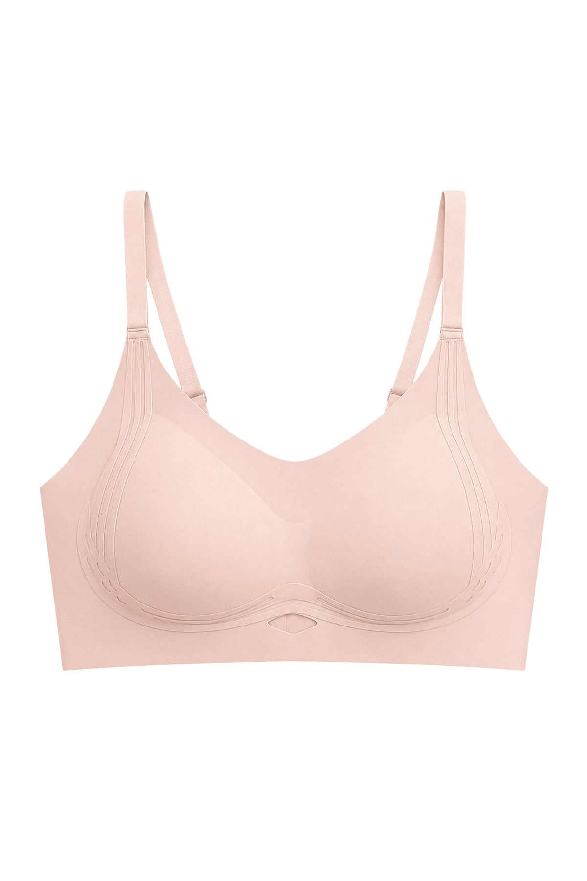 Seamless Bra - Elaris | Ten Lazer Kesim Balensiz Dekolteli Şerit Detay Dikişsiz Kadın Sütyen