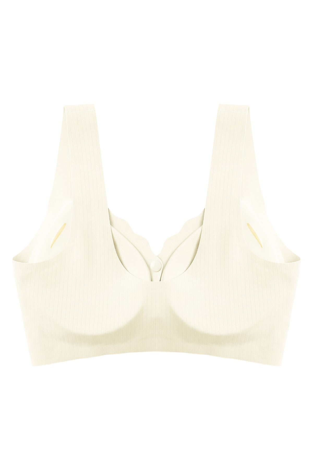 Seamless Bra - Feel | Krem Lazer Kesim Çizgi Detaylı Önü Açılabilir Dikişsiz Kadın Sütyen