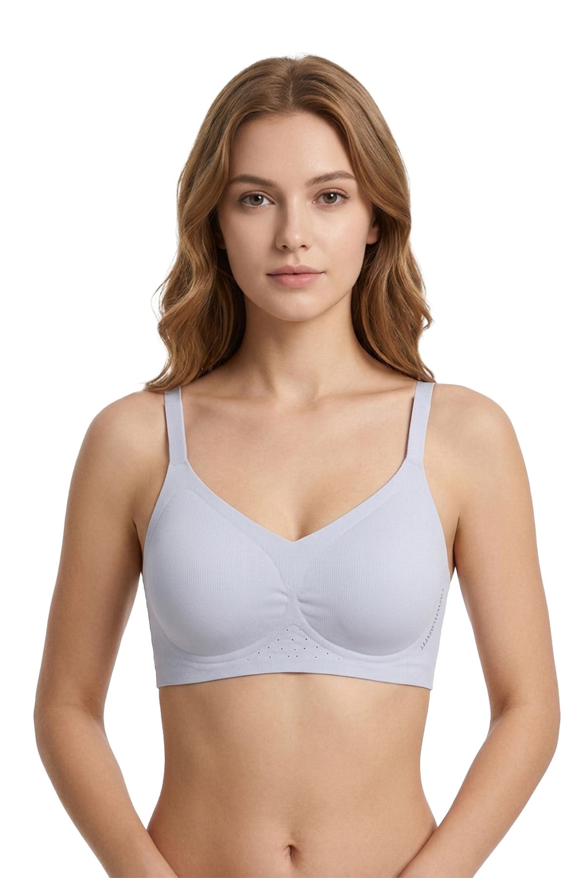 Seamless Bra - Alure | Gri Lazer Kesim Balensiz Perfore Detaylı Dikişsiz Kadın Sütyen