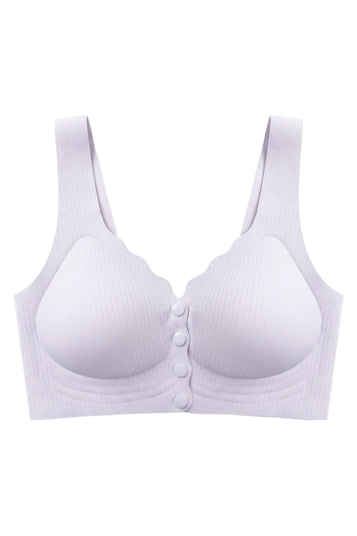 Seamless Bra - Feel | Lila Lazer Kesim Çizgi Detaylı Önü Açılabilir Dikişsiz Kadın Sütyen