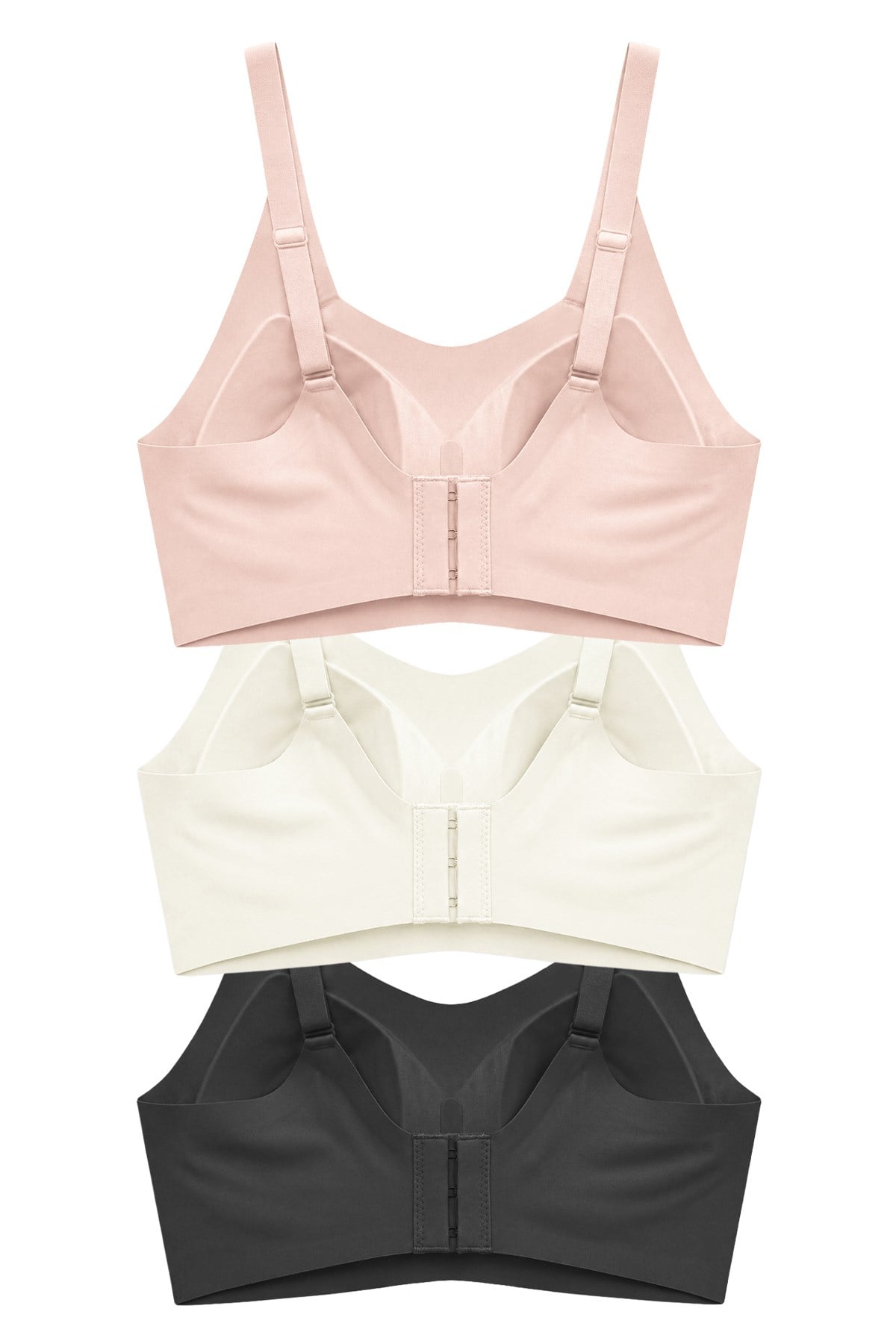 Seamless Bra - Elaris |Lazer Kesim Balensiz Dekolteli Şerit Detay Dikişsiz Kadın Sütyen 3lü Paket-2