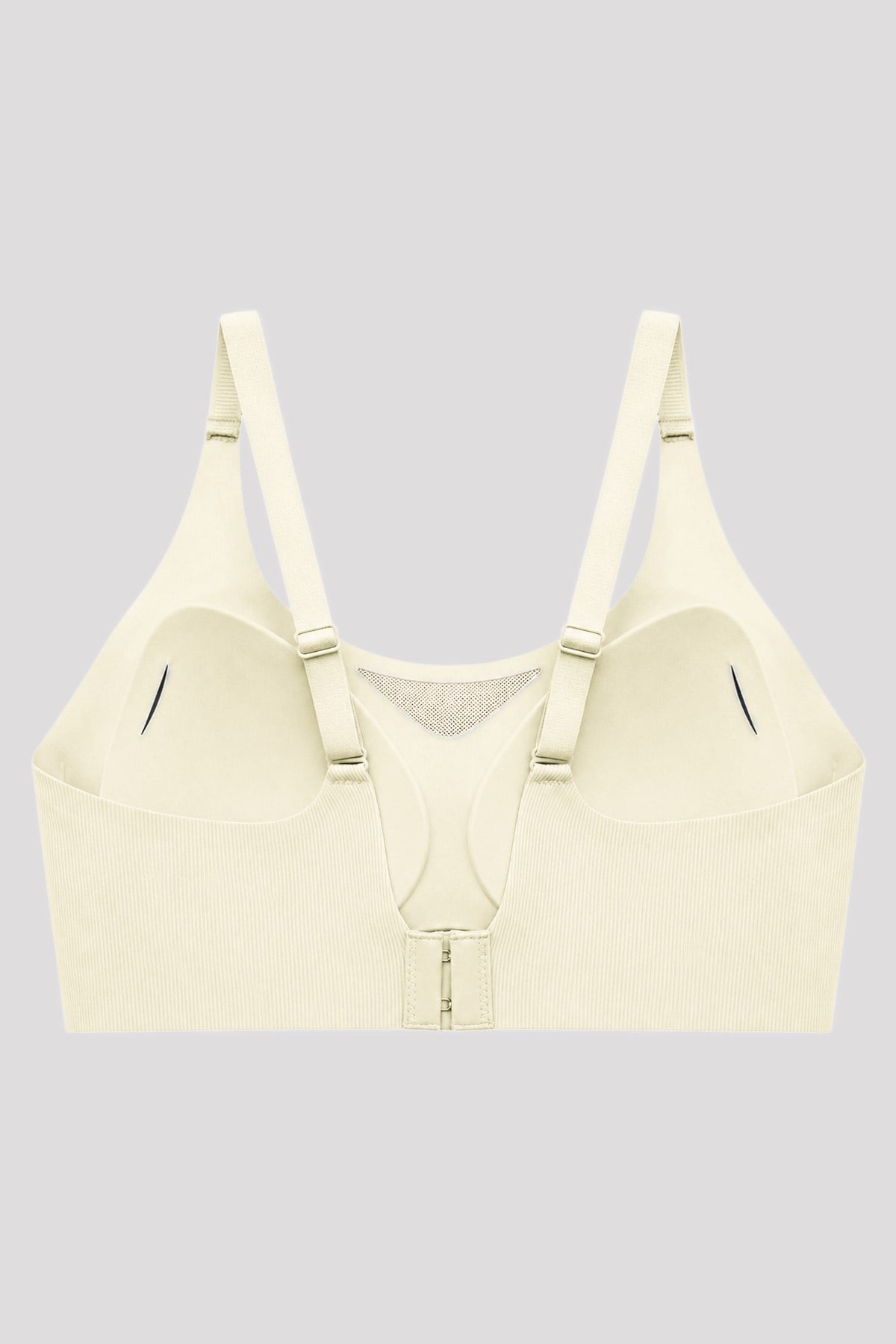 Seamless Bra - Avena | Krem Lazer Kesim Balensiz Çizgi Dokulu Tül Detaylı Kadın Sütyen