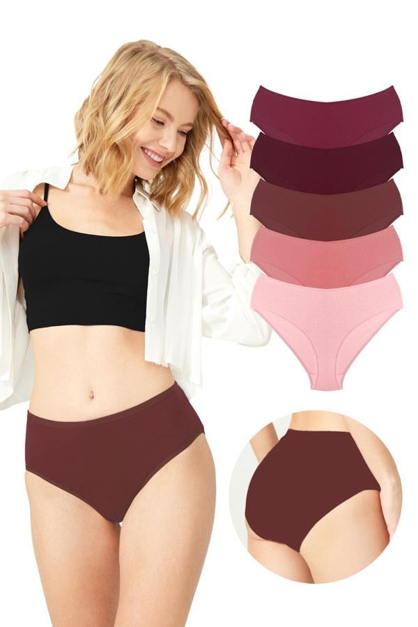 Pamuklu Geniş Kenarlı Bato Külot 5li Paket-2