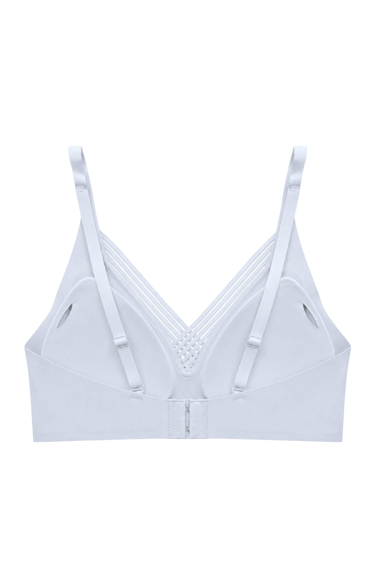 Seamless Bra - Lucent | Gri Lazer Kesim Balensiz Ön Çapraz Şerit Detaylı Kadın Sütyen