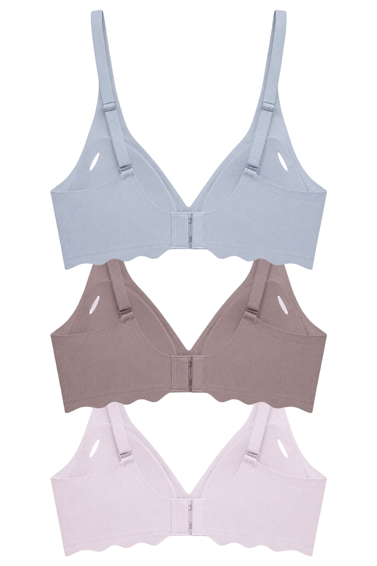 Seamless Bra - Lumera | Lazer Kesim Balensiz Rib Dokulu Dalga Kesim Dikişsiz Kadın Sütyen 3lü Paket