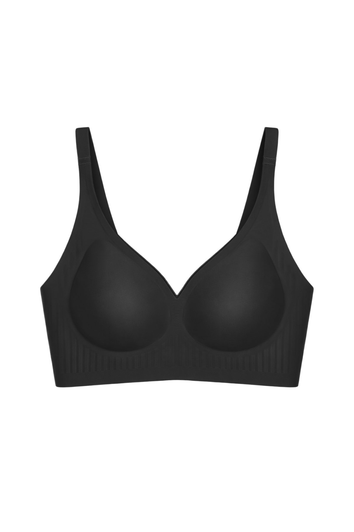 Seamless Bra - Slight | Siyah Lazer Kesim Dikişsiz Dilim Detaylı Balensiz Kadın Sütyen