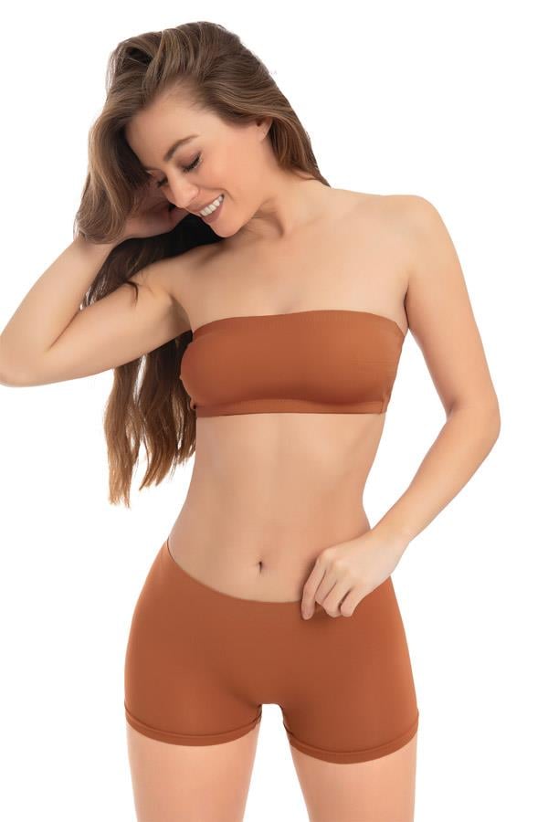 Cottonhill Premium - Kadın Kahverengi Ultra-Rahat Seamless Boxer