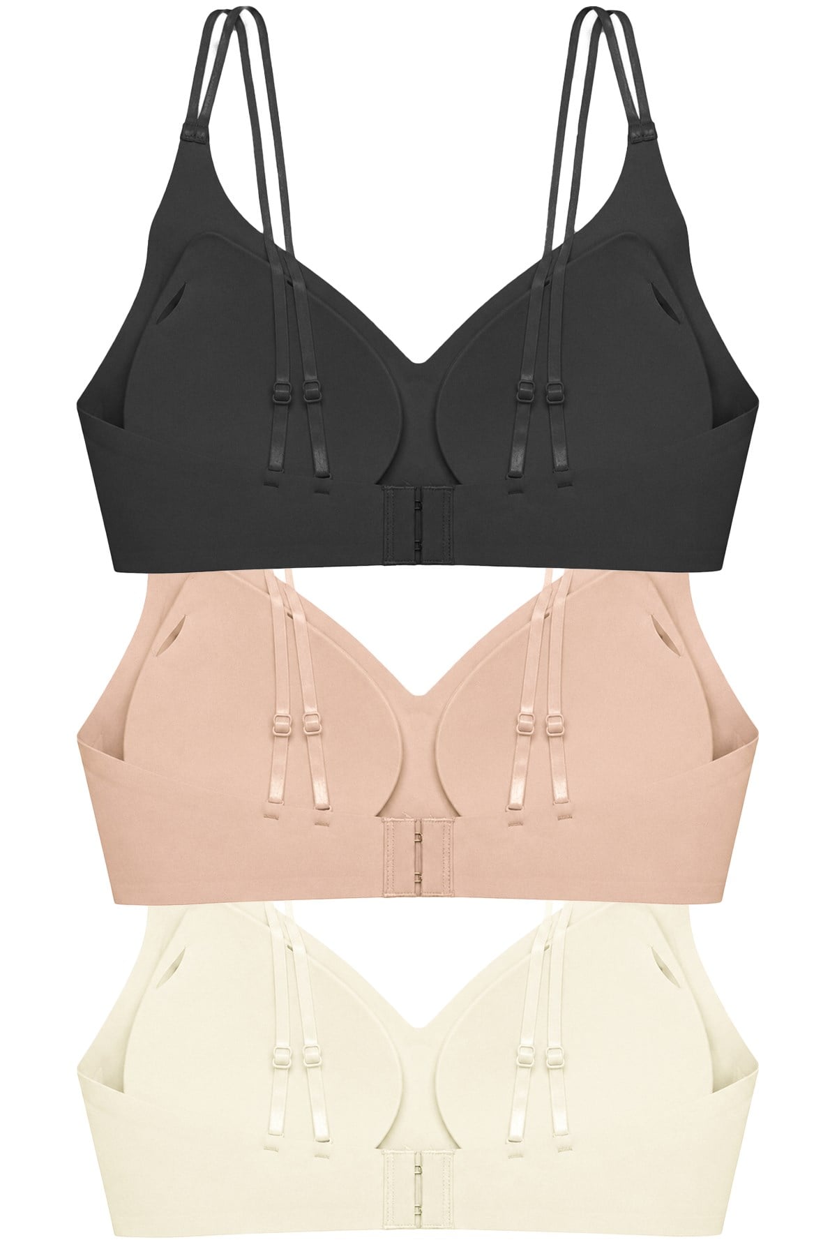 Seamless Bra - Viora | Lazer Kesim Balensiz Kontur Kabartma Detay Dikişsiz Kadın Sütyen 3lü Paket-2