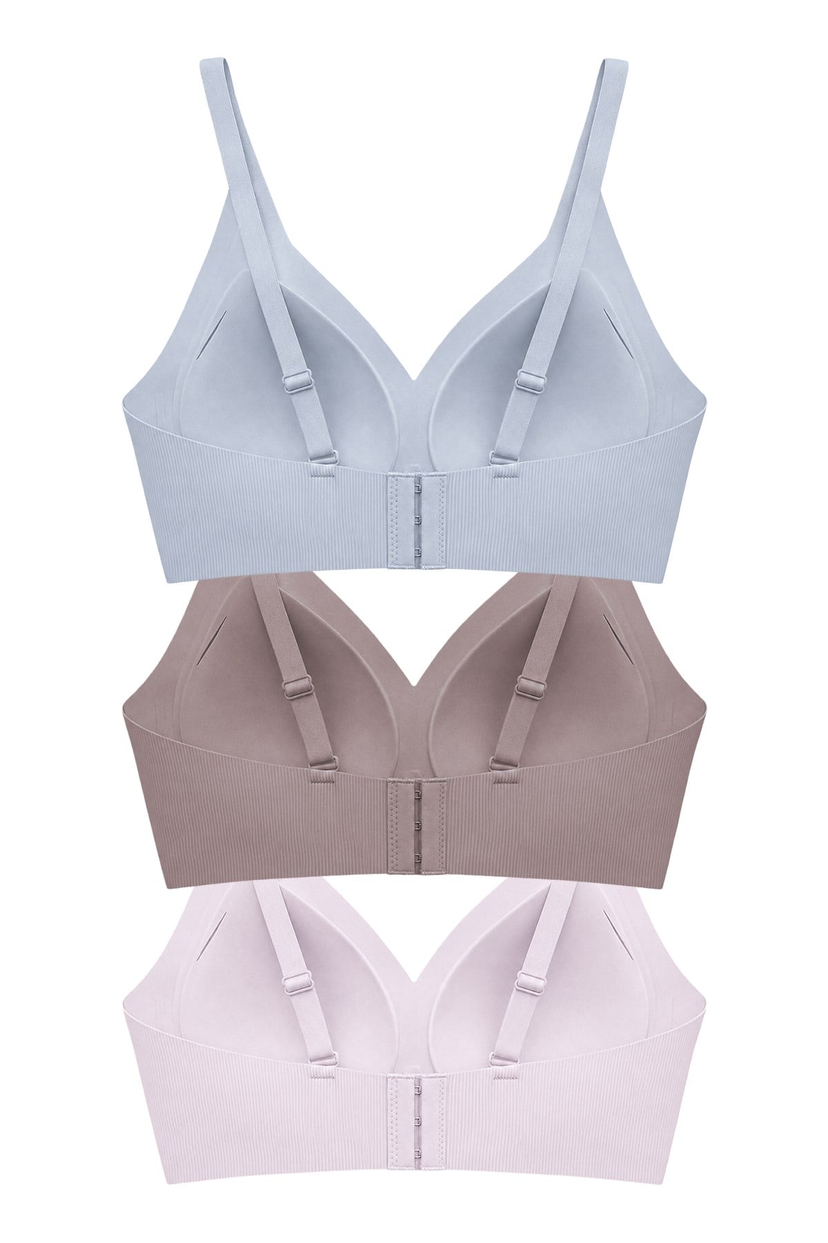 Seamless Bra - Velora | Lazer Kesim Balensiz Rib Dokulu Dikişsiz Kadın Sütyen 3lü Paket